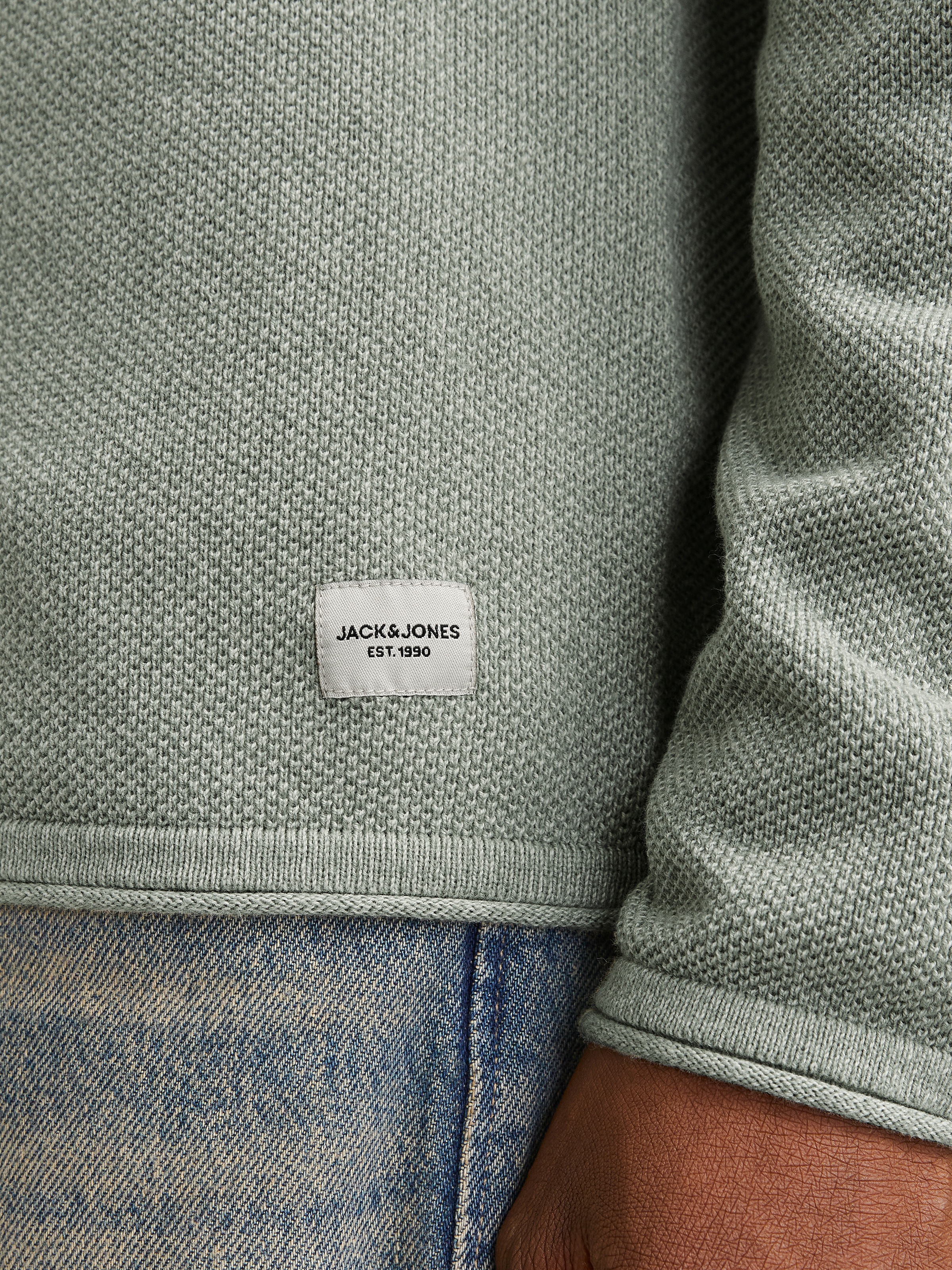 Jack & Jones Rundhalspullover »JJEHILL KNIT CREW NECK NOOS«, aus Strukturstrick