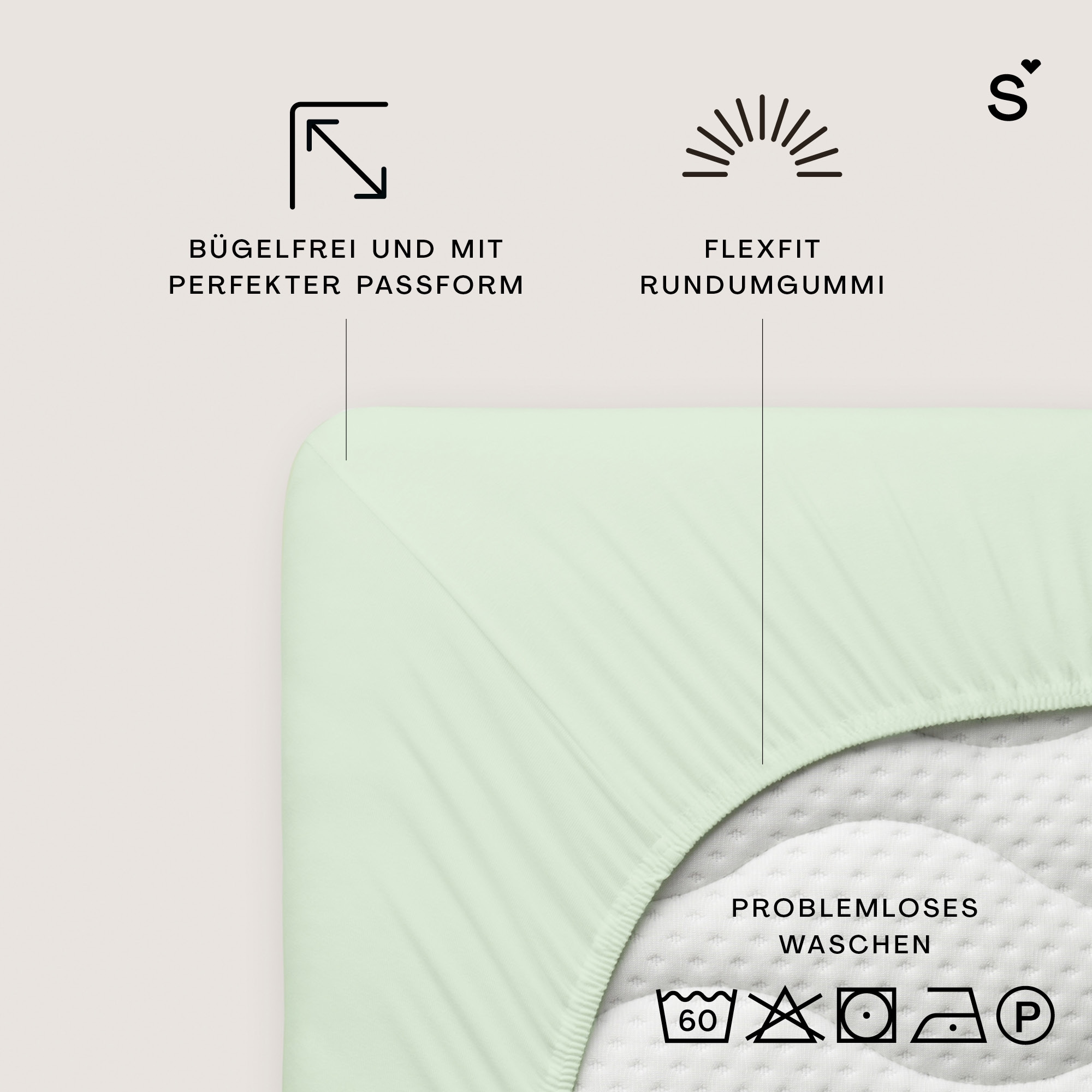 Schlafgut Spannbettlaken »Basic Cotton Bettlaken, 160 g/m², 100% Baumwolle, Spannbetttuch« Spannbettlaken bis 20 cm Matratzenhöhe, bügelfrei und pflegeleicht