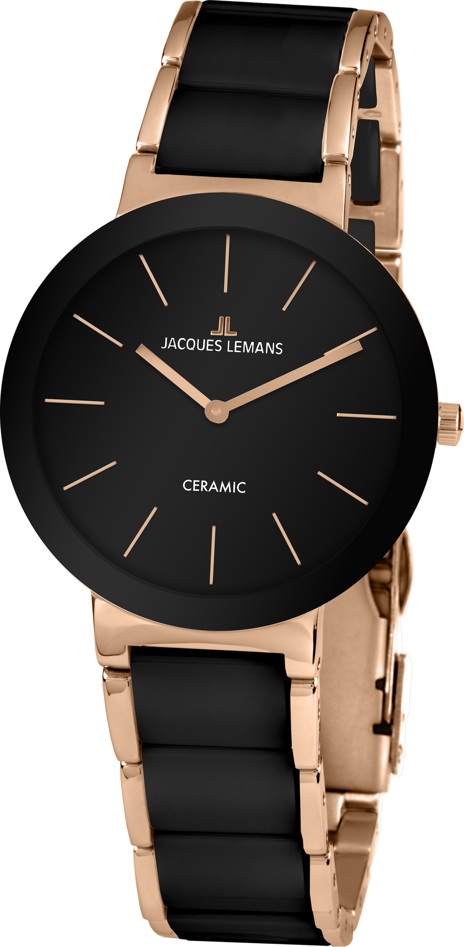 Jacques Lemans Keramikuhr »Monaco«, Armbanduhr, Herrenuhr, Damenuhr, bis 10 bar wasserdicht, analog
