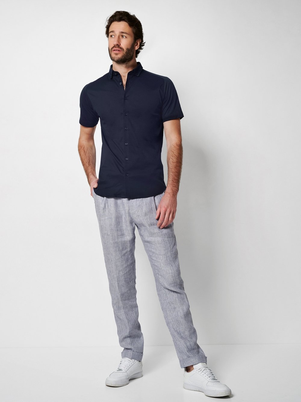 DESOTO Kurzarmhemd »Casual Modern Button Down halbarm«, Flexibler Stretch
