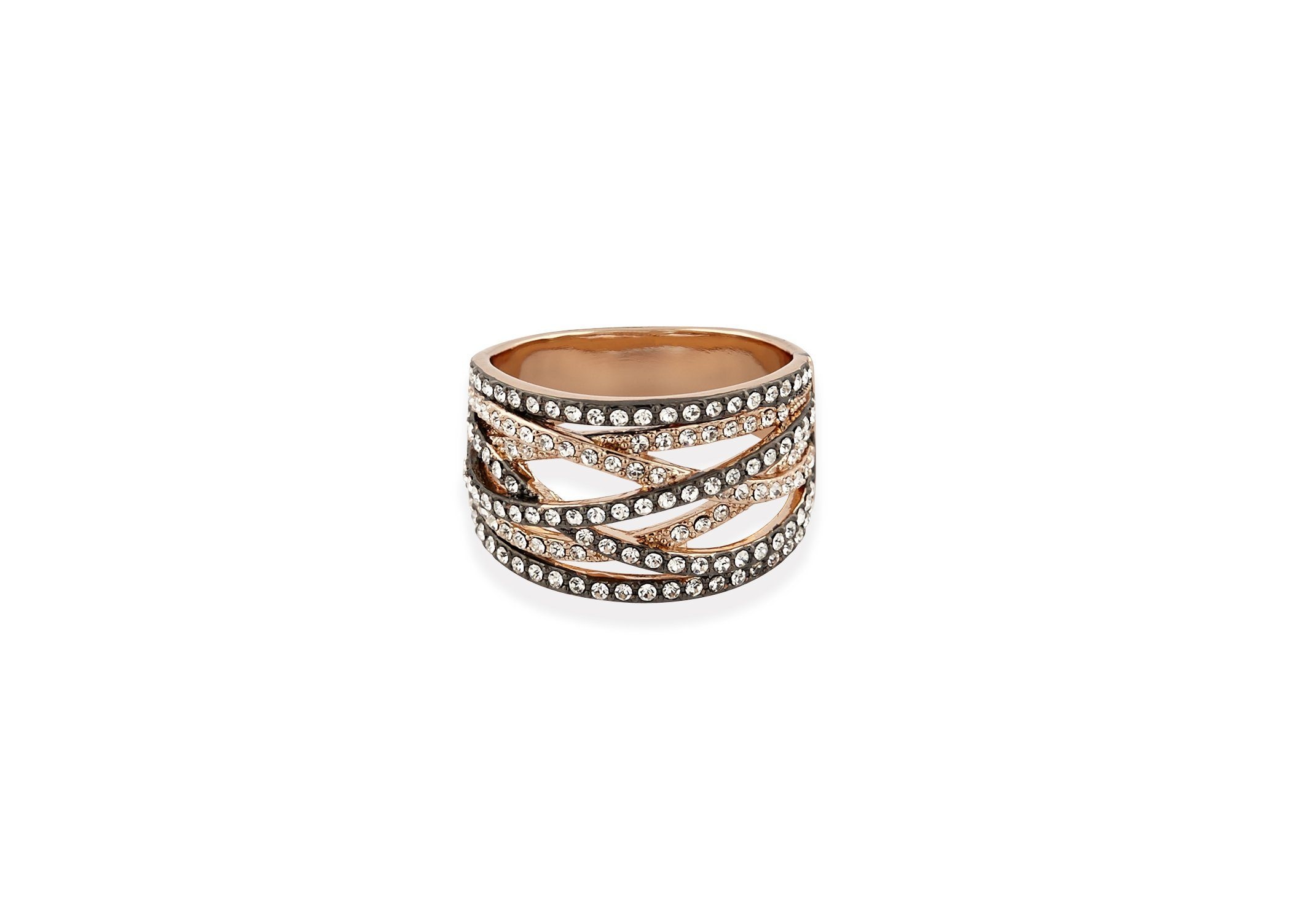 Buckley London Ring rosévergoldet mit Kristallen
