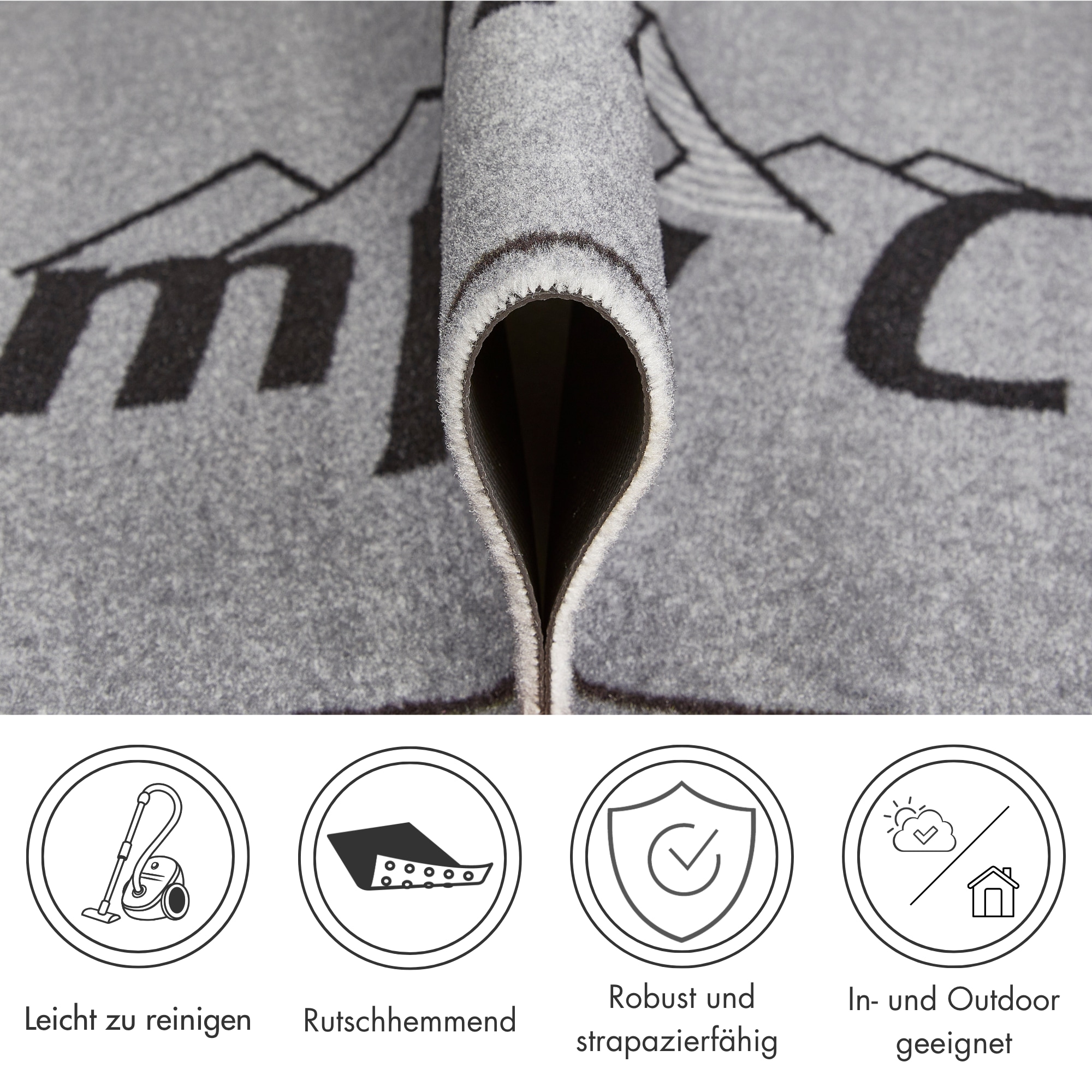 my home Läufer »Camping«, rechteckig, 8,5 mm Höhe, mit Schriftzug, ideal für Camper & Wohnwagen, In- und Outdoor geeignet