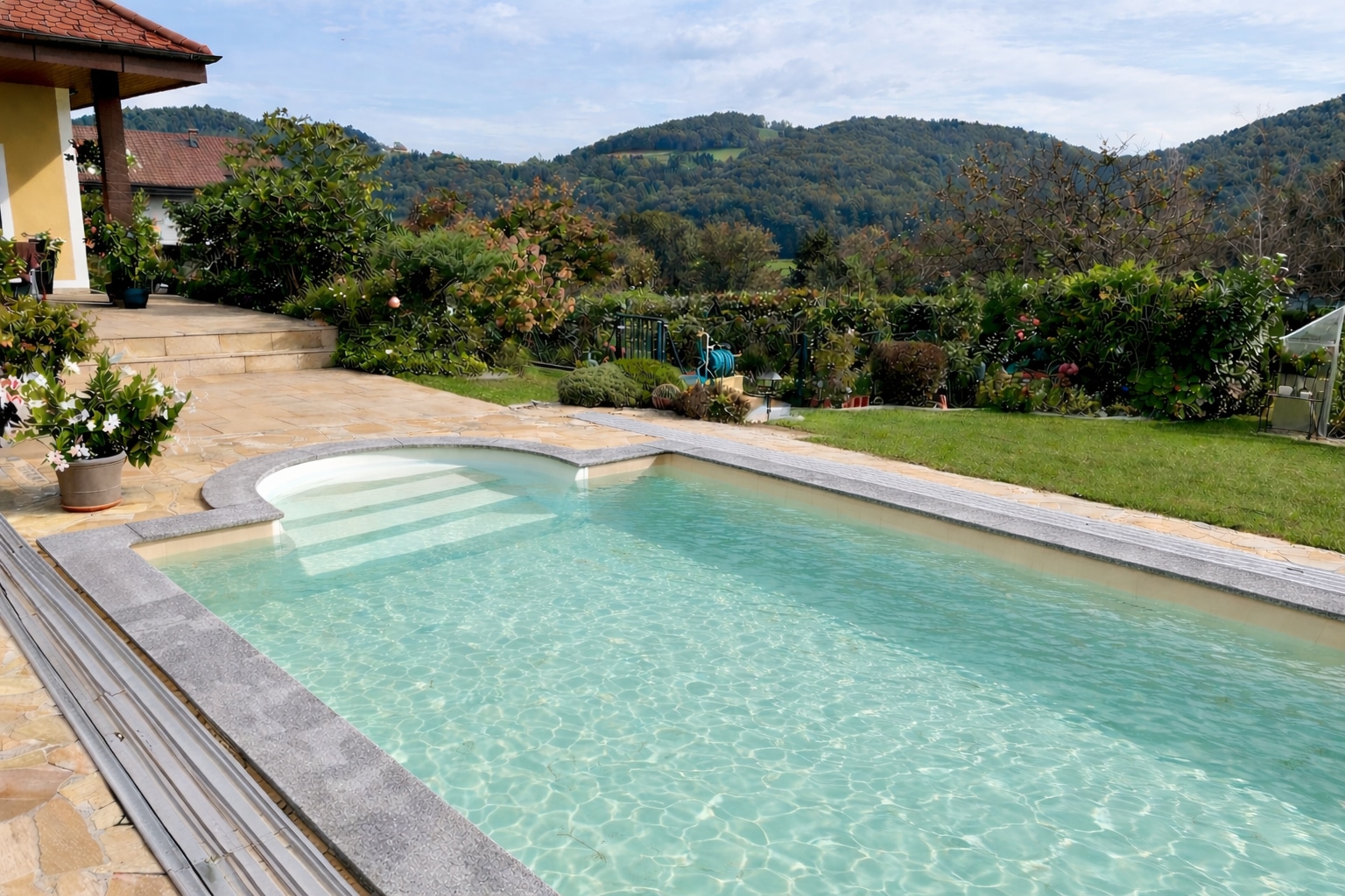 KWAD Schwimmbecken »STYROPOR®STEIN POOL ALL INCLUSIVE, BxLxH: 300x600x150 cm« mit Römertreppe inkl. Beckenrandsteine & Poolbeleuchtung