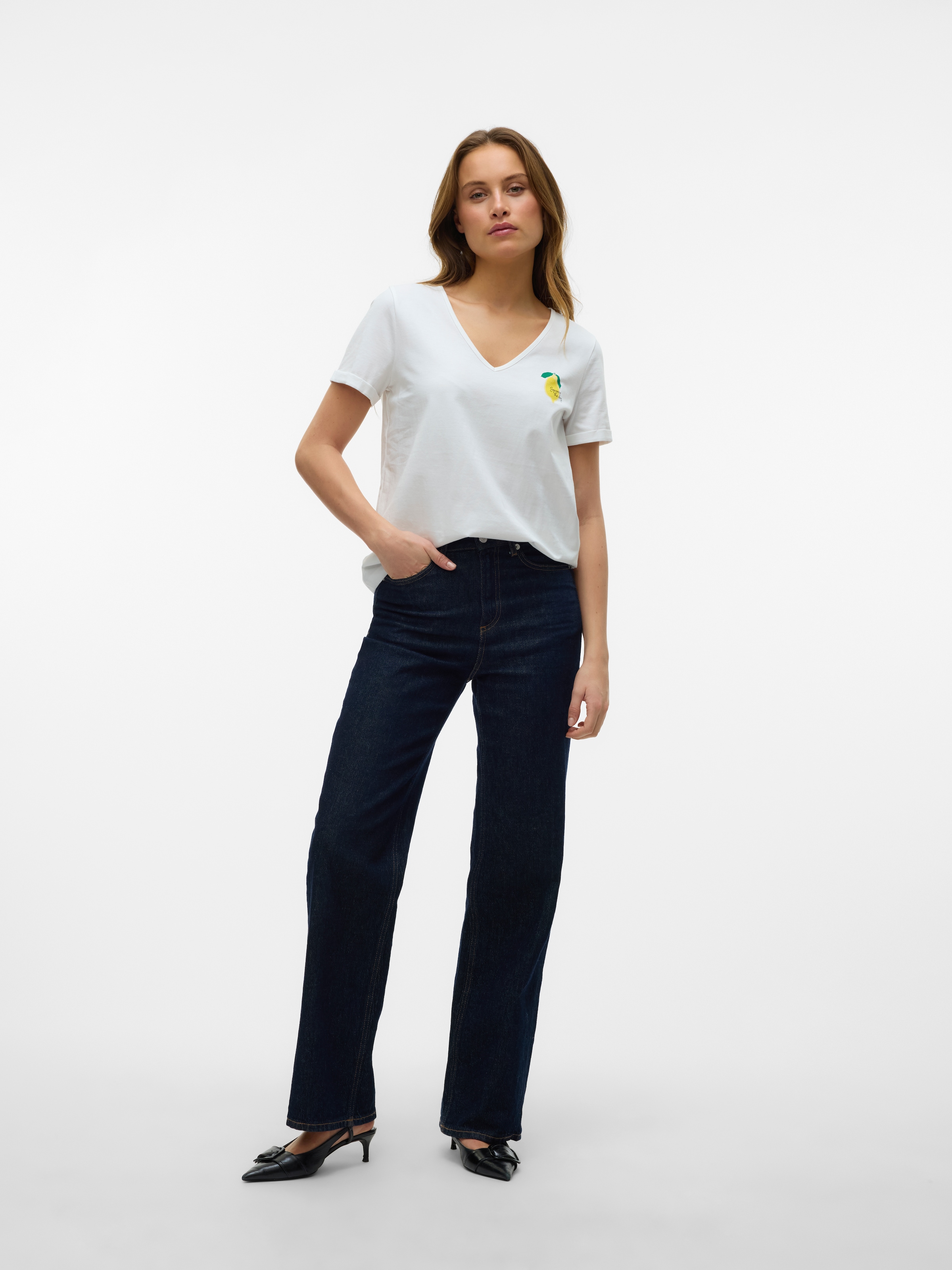 Vero Moda Kurzarmshirt »VMBITONA S/S V-NECK T-SHIRT JRS BTQ GA«