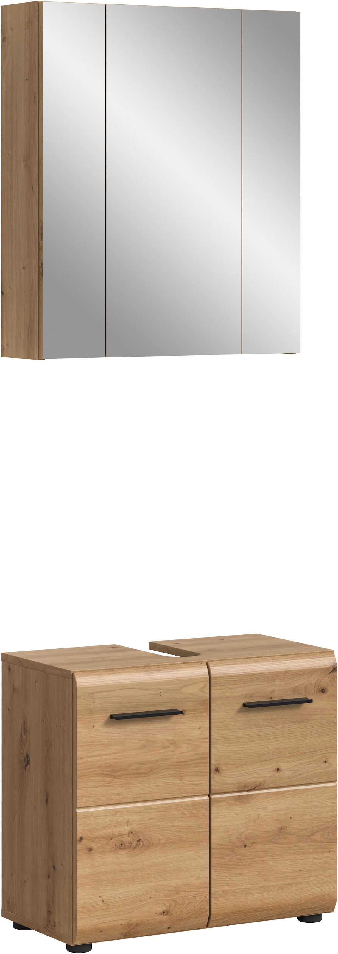 INOSIGN Badmöbel-Set »FLORENZ, TOPSELLER!, 2-teilige Badkombination, hochwertige MDF-Front« Set, bestehend aus: 1 Waschbeckenunterschrank, 1 Spiegelschrank, 2 Stk. tlg.