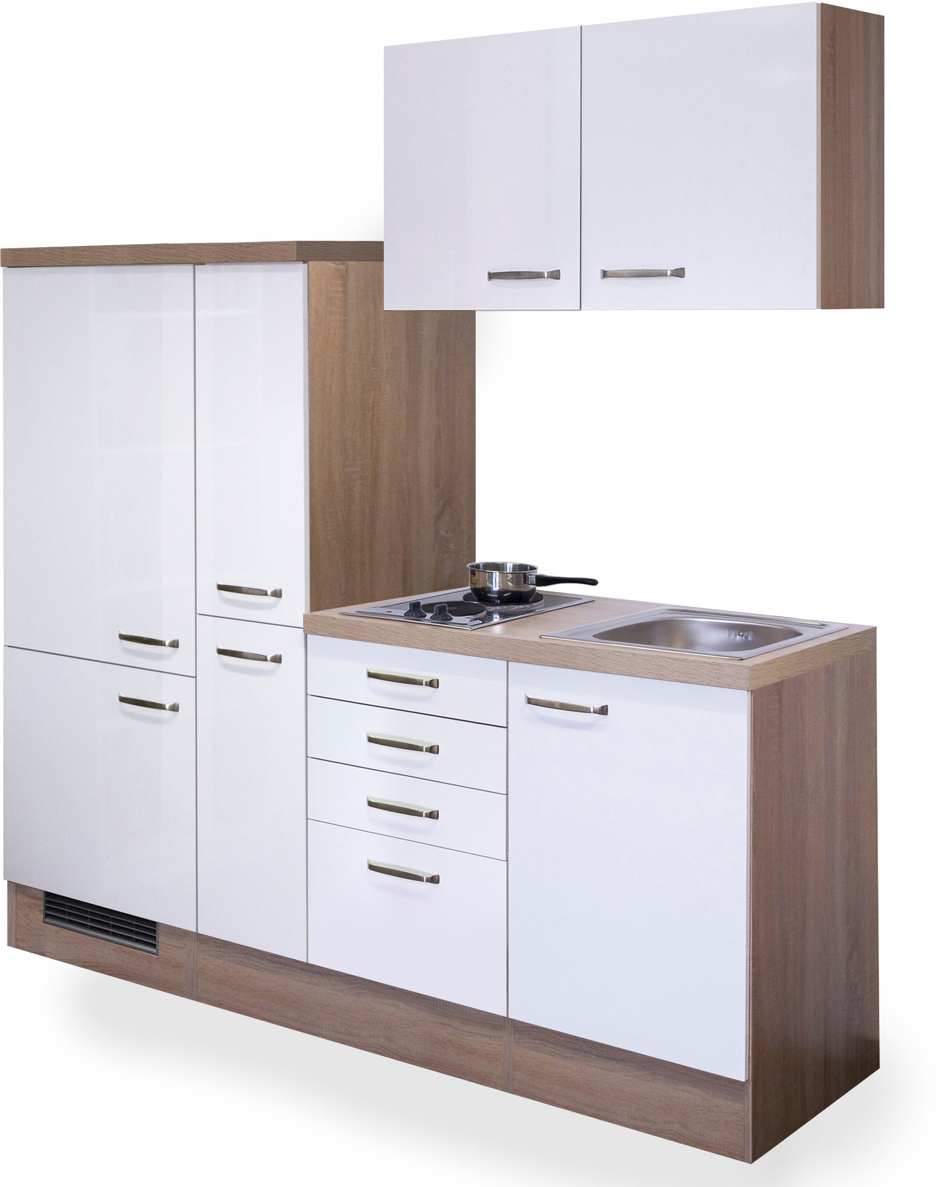 Flex-Well Küche »Florenz«, Gesamtbreite kaufen cm, online mit 190 OTTO Einbau-Kühlschrank mit Apothekerschrank, bei etc