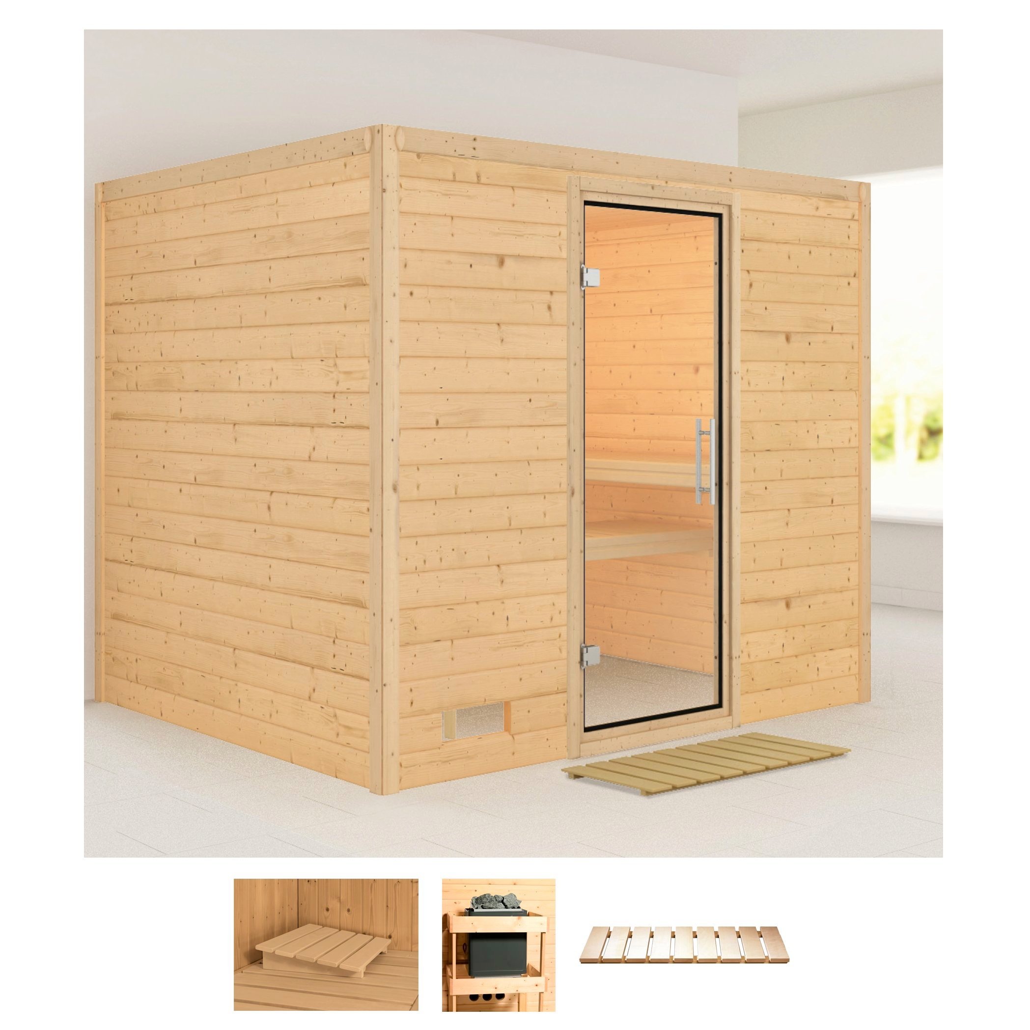 Karibu Sauna »Soraja«, (Set), ohne Ofen