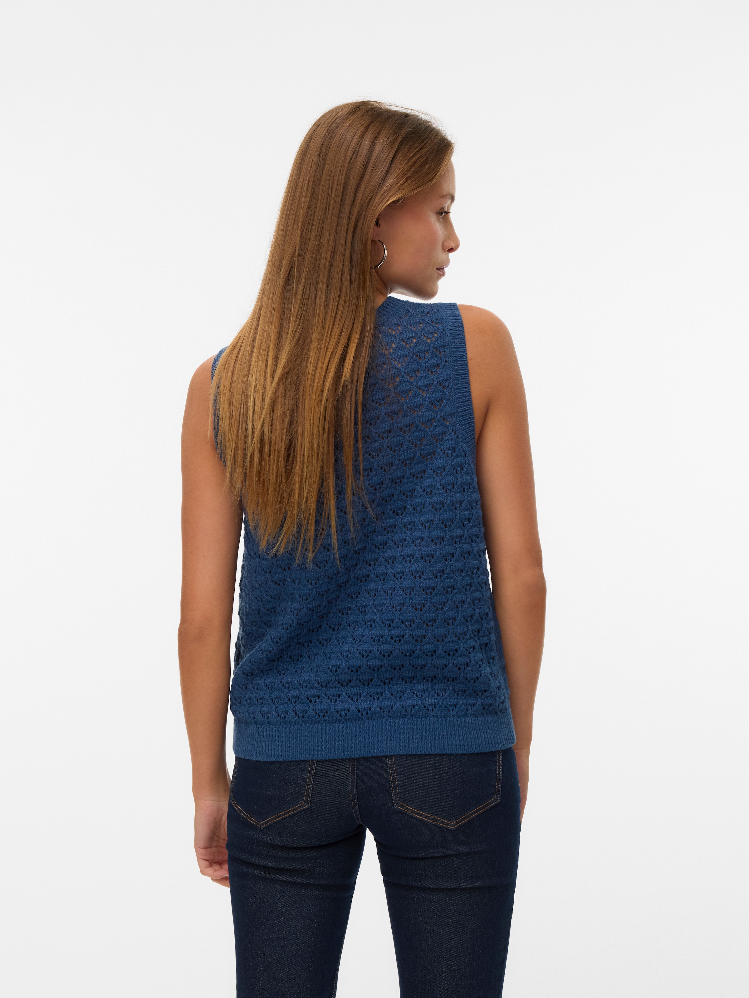 Vero Moda Stricktop »VMJAQUELINE SL O-NECK TOP BOO« mit zartem Ajourmuster