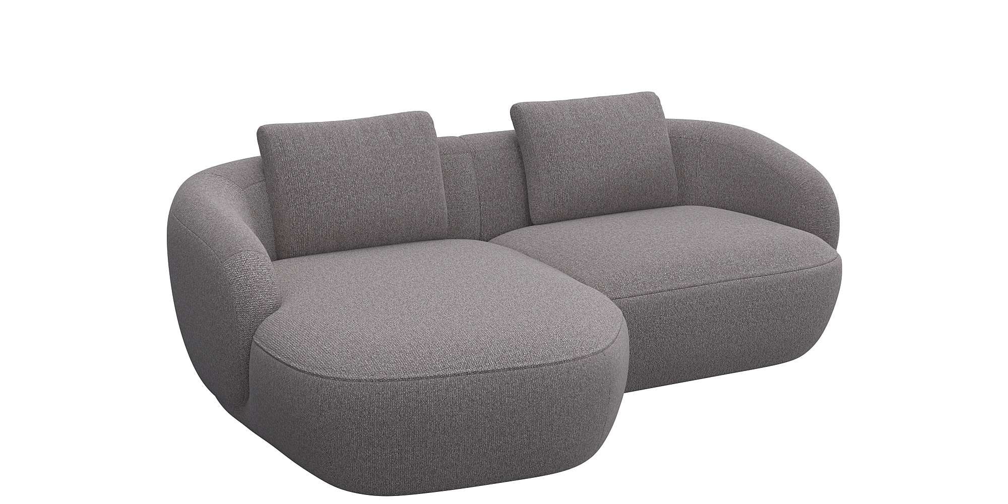 FLEXLUX Wohnlandschaft »Torino, rund, L-Form, Sofa-Ecke mit Recamiere, Longchair-Sofa«, Modernes, organisches Sofa-Design, Kaltschaum, Wellenunterfederung