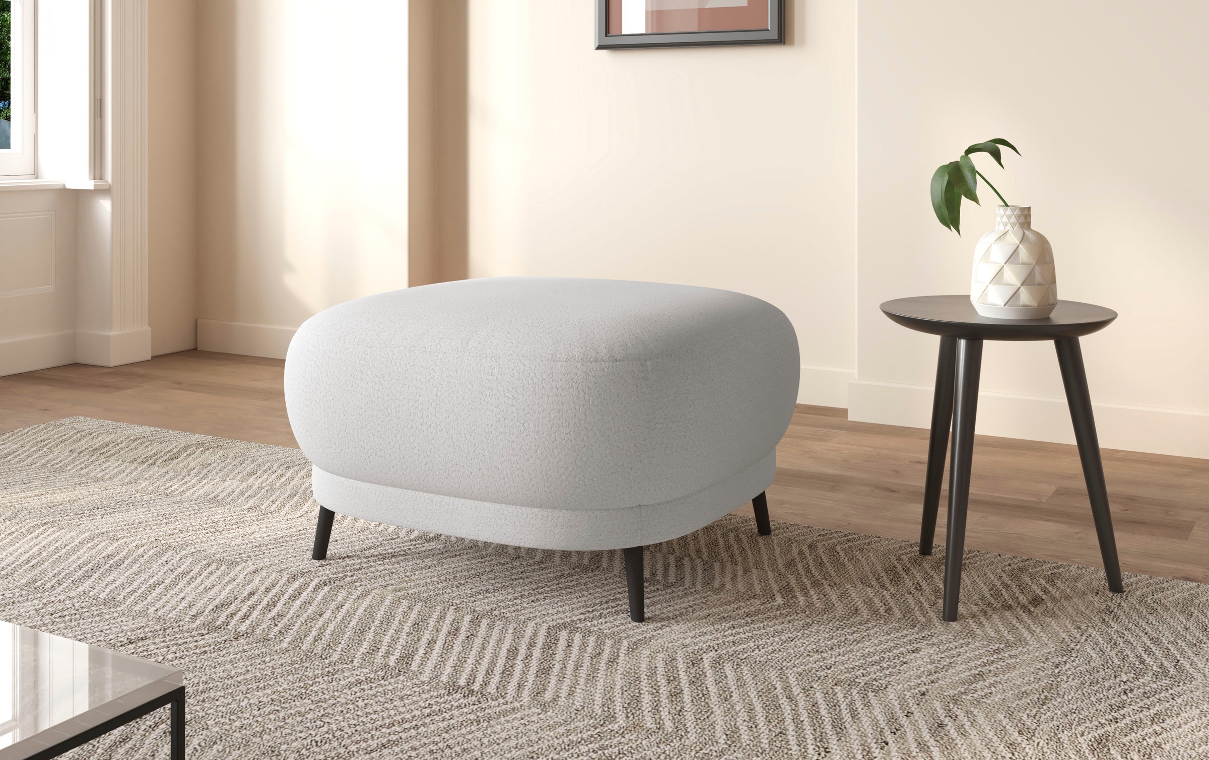 sit&more Polsterhocker »Blues« mit Metallfüßen, schwarz-matt