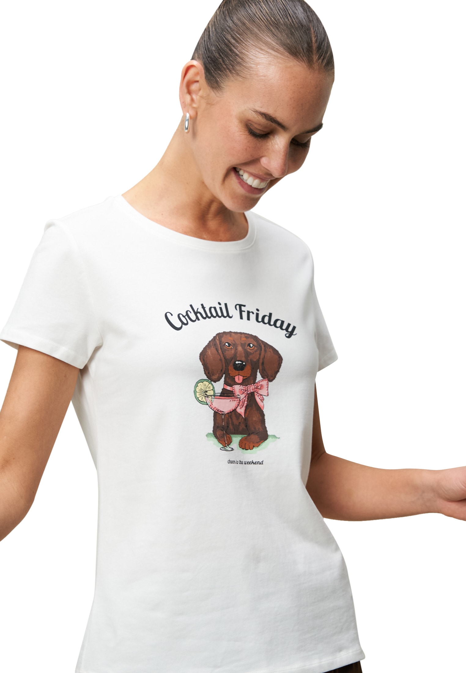 Zero Kurzarmshirt »Shirt mit Dackelprint«