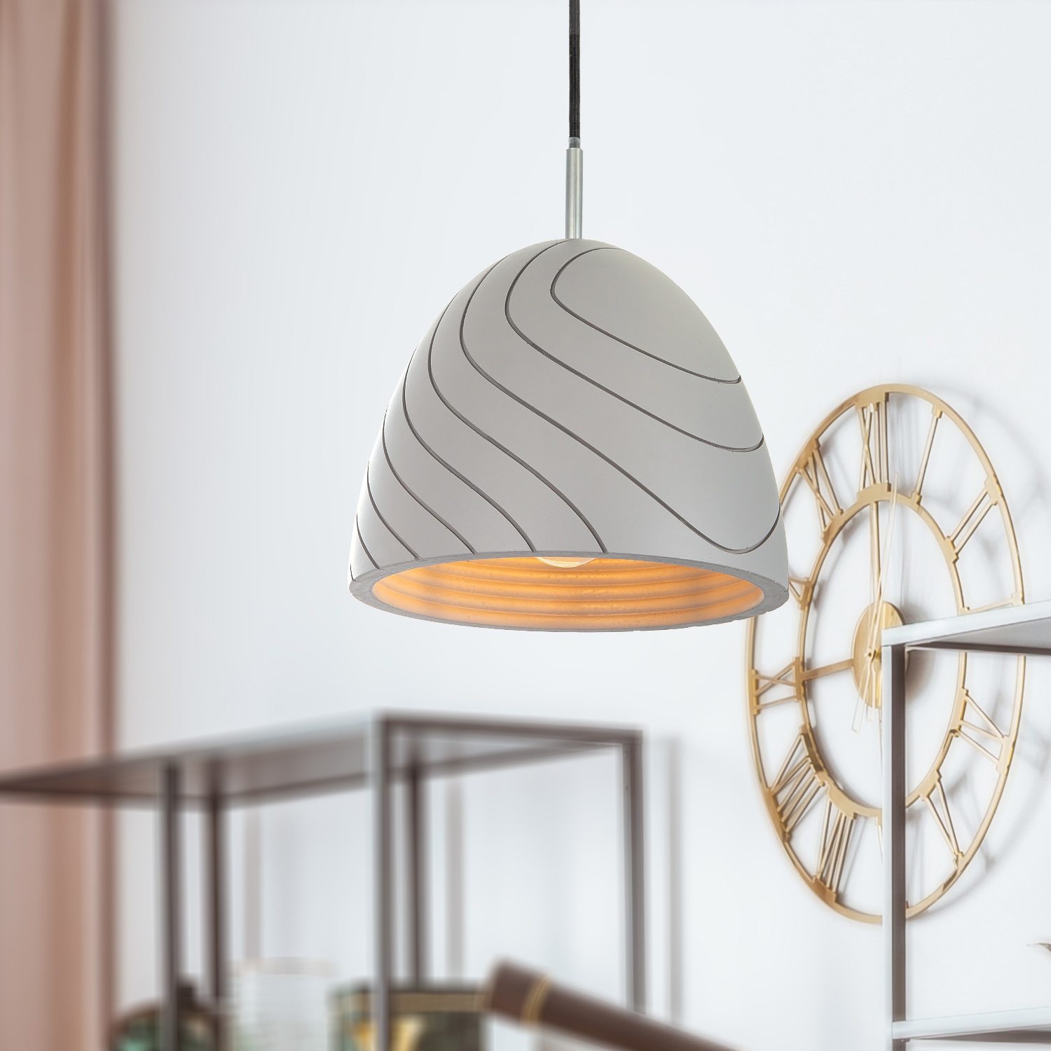 Paco Home Pendelleuchte »GRIP«, 1 flammig, Leuchtmittel E27 | ohne Leuchtmittel, LED, E27, Lampe Für Wohnzimmer Esszimmer Küche, Höhenverstellbar