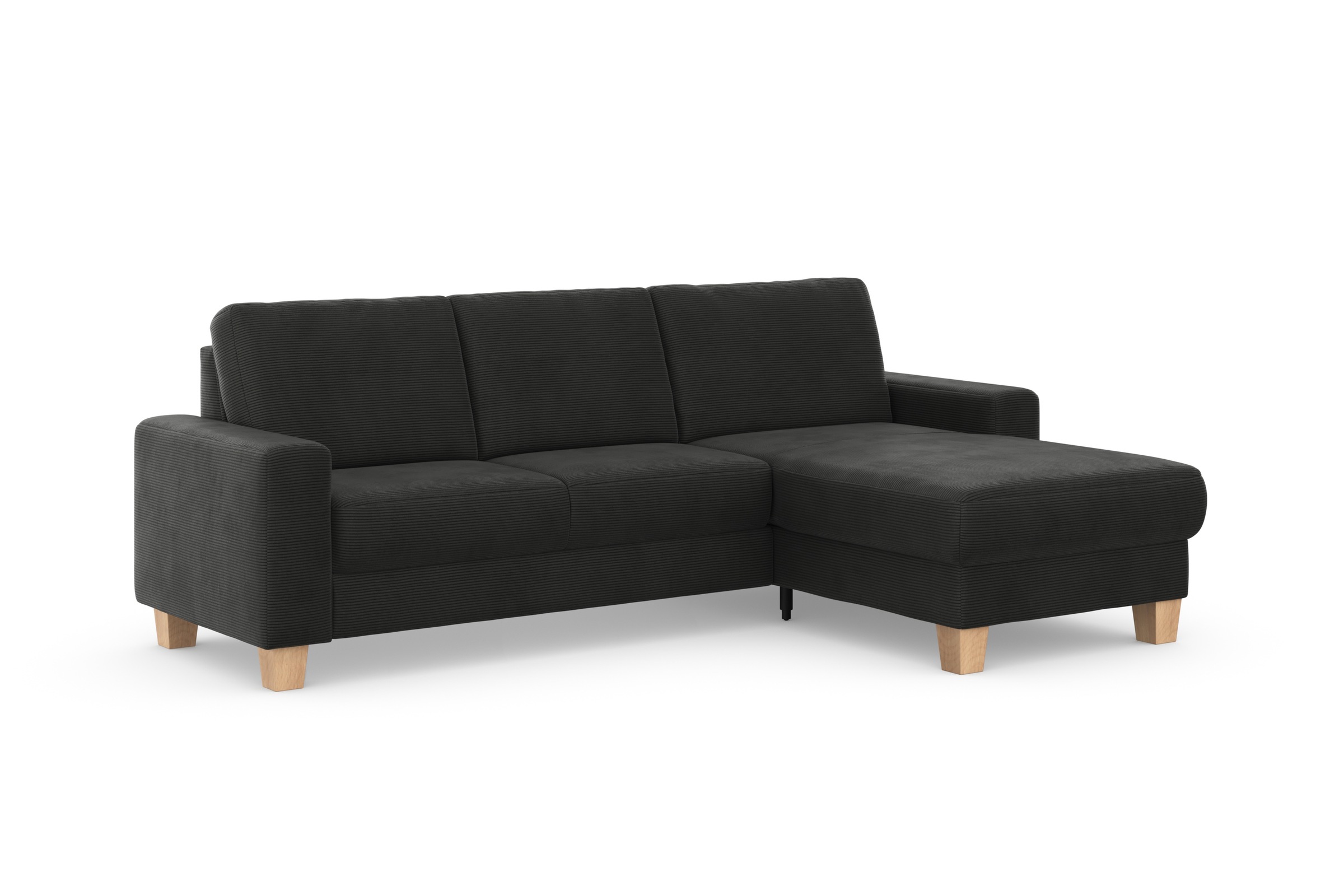 Home affaire Ecksofa »Summer L-Form« mit Recamiere, mit oder ohne Bettfunktion und Bettkasten, Cord-Bezug