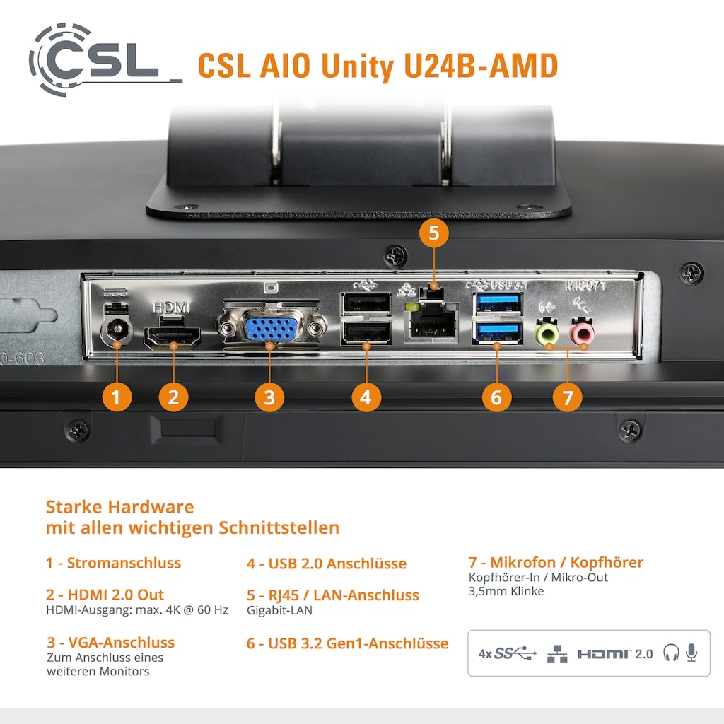 CSL All-in-One PC »Unity U24B-AMD«