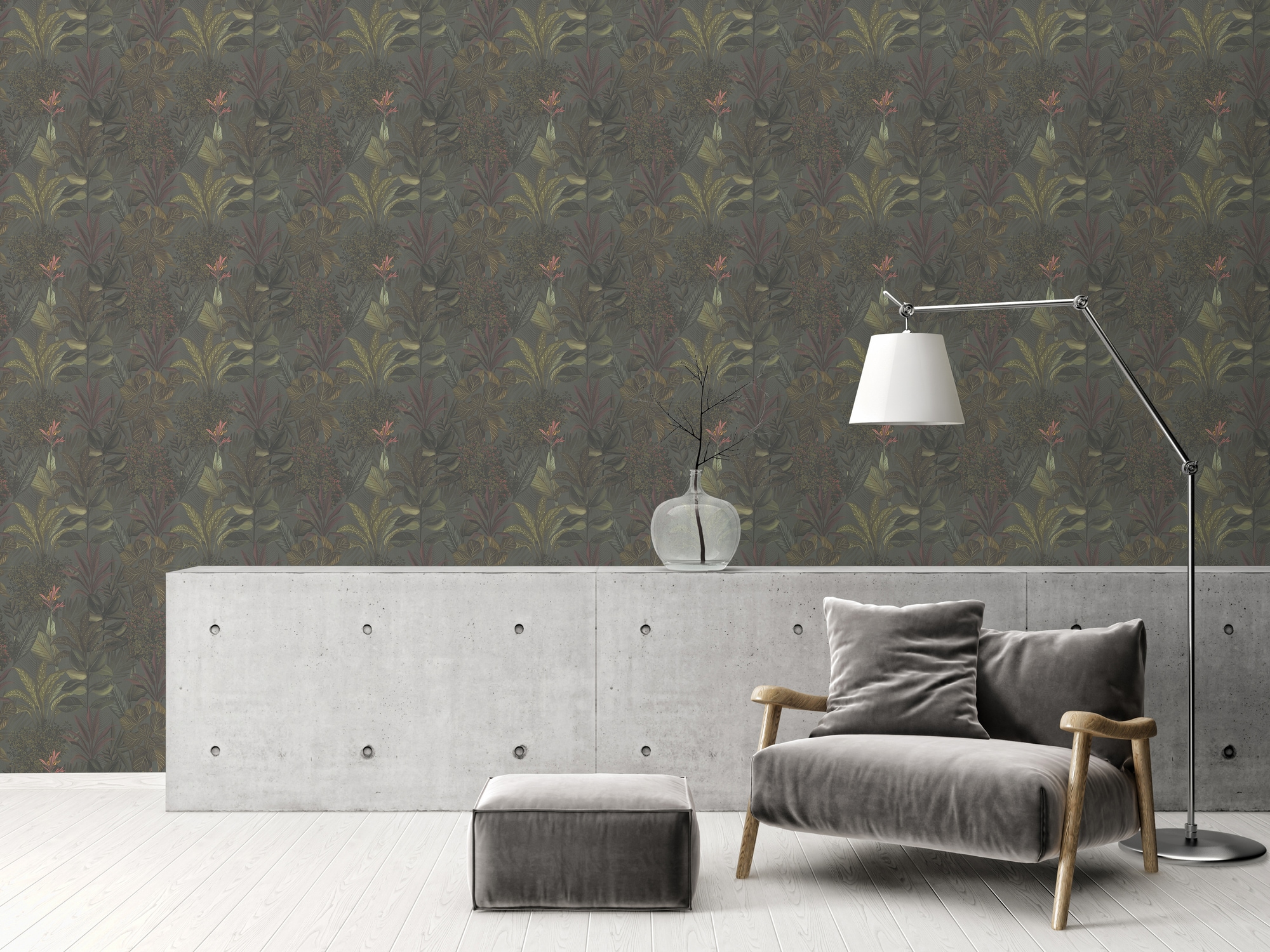 living walls Vliestapete »Drawn Into Nature Dschungel-Tapete Mustertapete« matt strukturiert Vliestapete Dschungel für Schlafzimmer Küche Wohnzimmer Dschungel Flur
