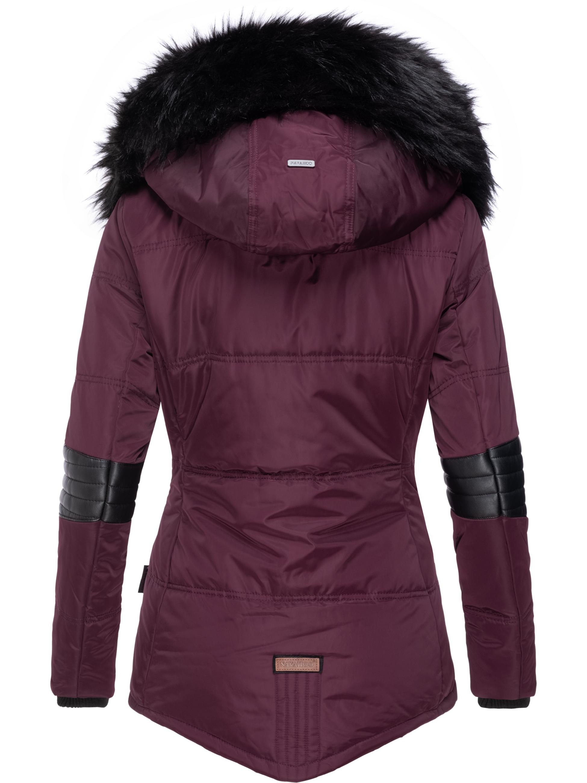 Navahoo Winterjacke »Winterjacke Nirvana«, mit Kapuze, edle Steppjacke m. schwarzem Kunstpelzkragen