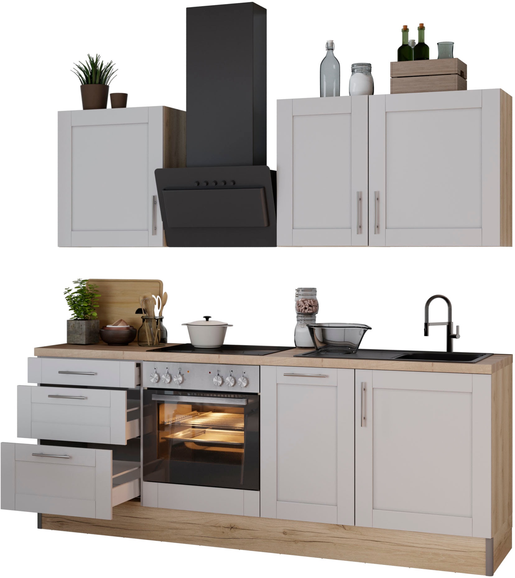 OPTIFIT Fronten,Soft Close mit Küche Funktion bei OTTO E-Geräten,MDF »Ahus«, 225 cm,wahlweise online Breite