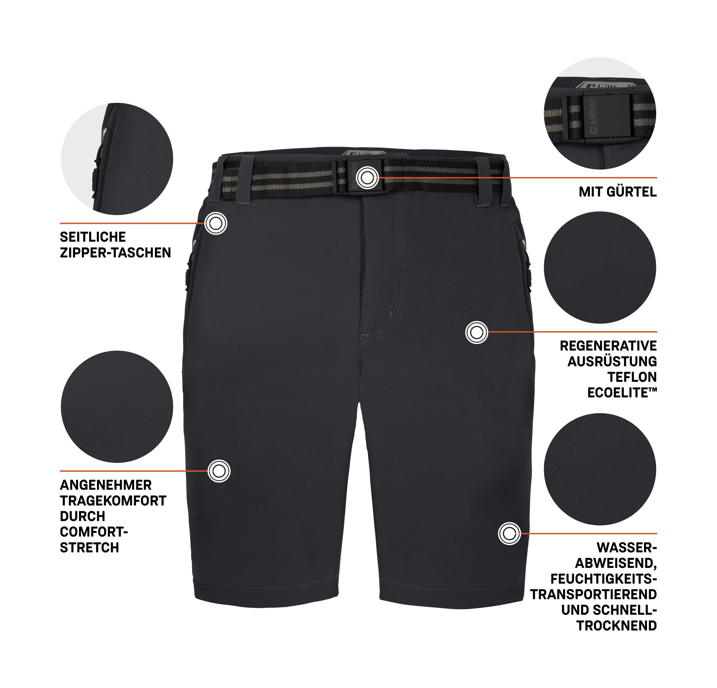 Killtec Bermudas »KOS 20 MN BRMDS«  Herren Funktionsbermudas: wasserabweisend, schnelltrocknend