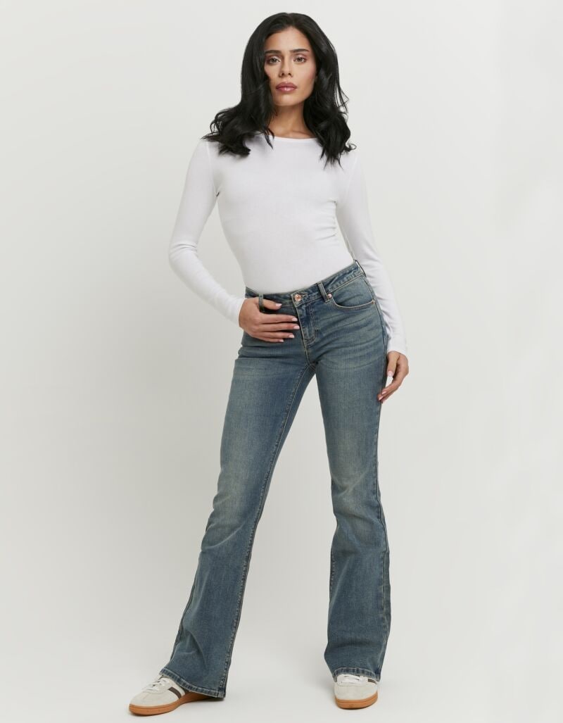 Tally Weijl Bootcut-Jeans »SPADESASSY2« Baumwollmischung, Low Waist