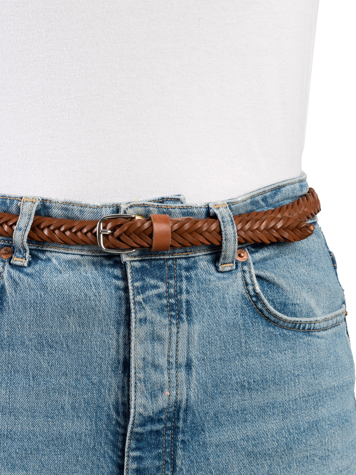 TOM TAILOR Flechtgürtel »TTCLAUDETTE«, 2 cm breiter Damengürtel, stufenlos verstellbar, Echtleder
