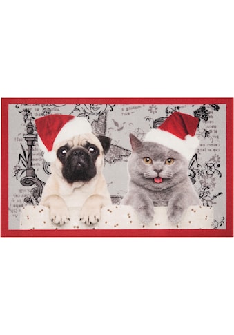 HANSE Home Fußmatte »Christmas Cat Dog«, rechteckig, 7 mm Höhe, In und Outdoor... kaufen