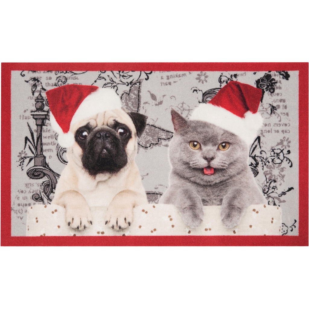HANSE Home Fußmatte »Christmas Cat Dog«, rechteckig