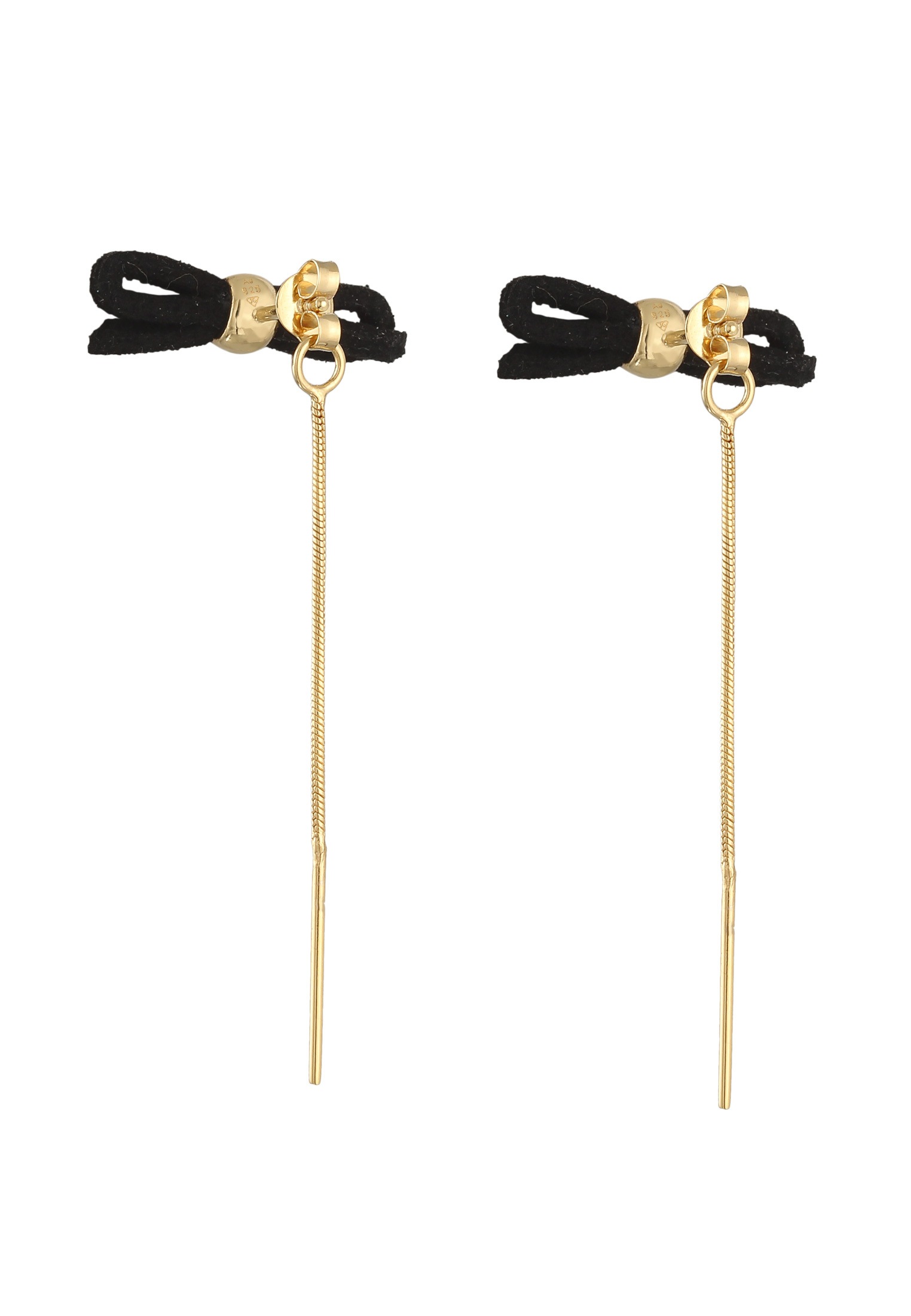 Elli Paar Ohrstecker »Ohrringe Ohrhänger Schleife Velour Leder Optik 925 Silber«