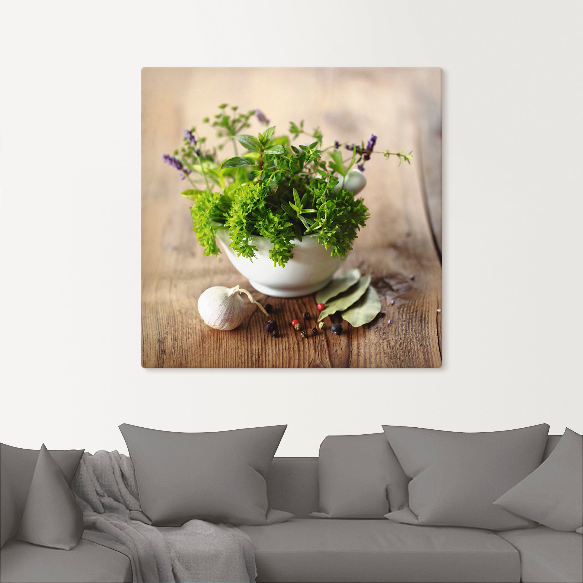 Artland Wandbild »Verschiedene Kräuter - Küche«, Arrangements, (1 St.), als Alubild, Outdoorbild, Leinwandbild, Poster, Wandaufkleber