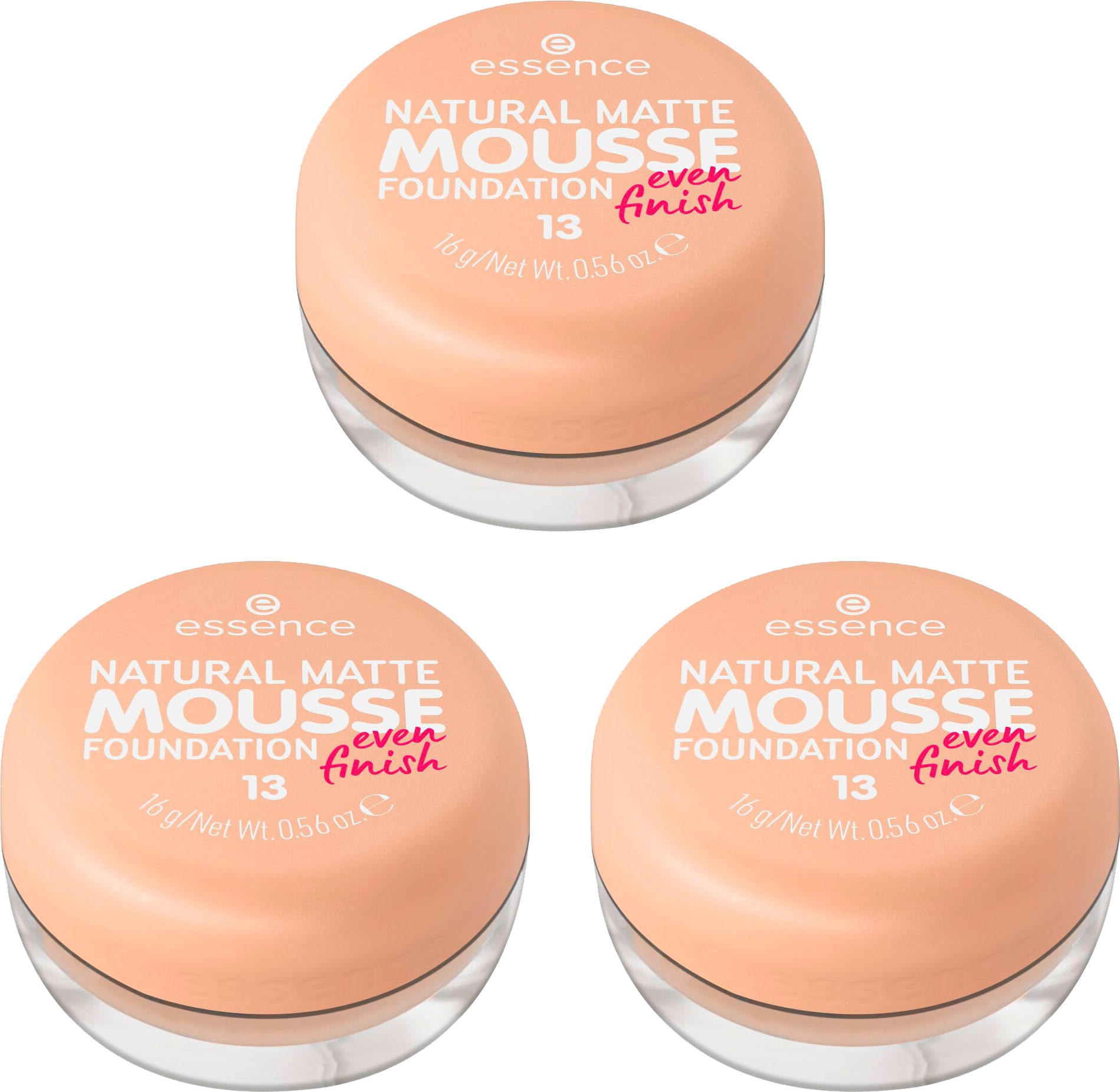 Foundation »NATURAL MATTE MOUSSE FOUNDATION«, (3er Pack)