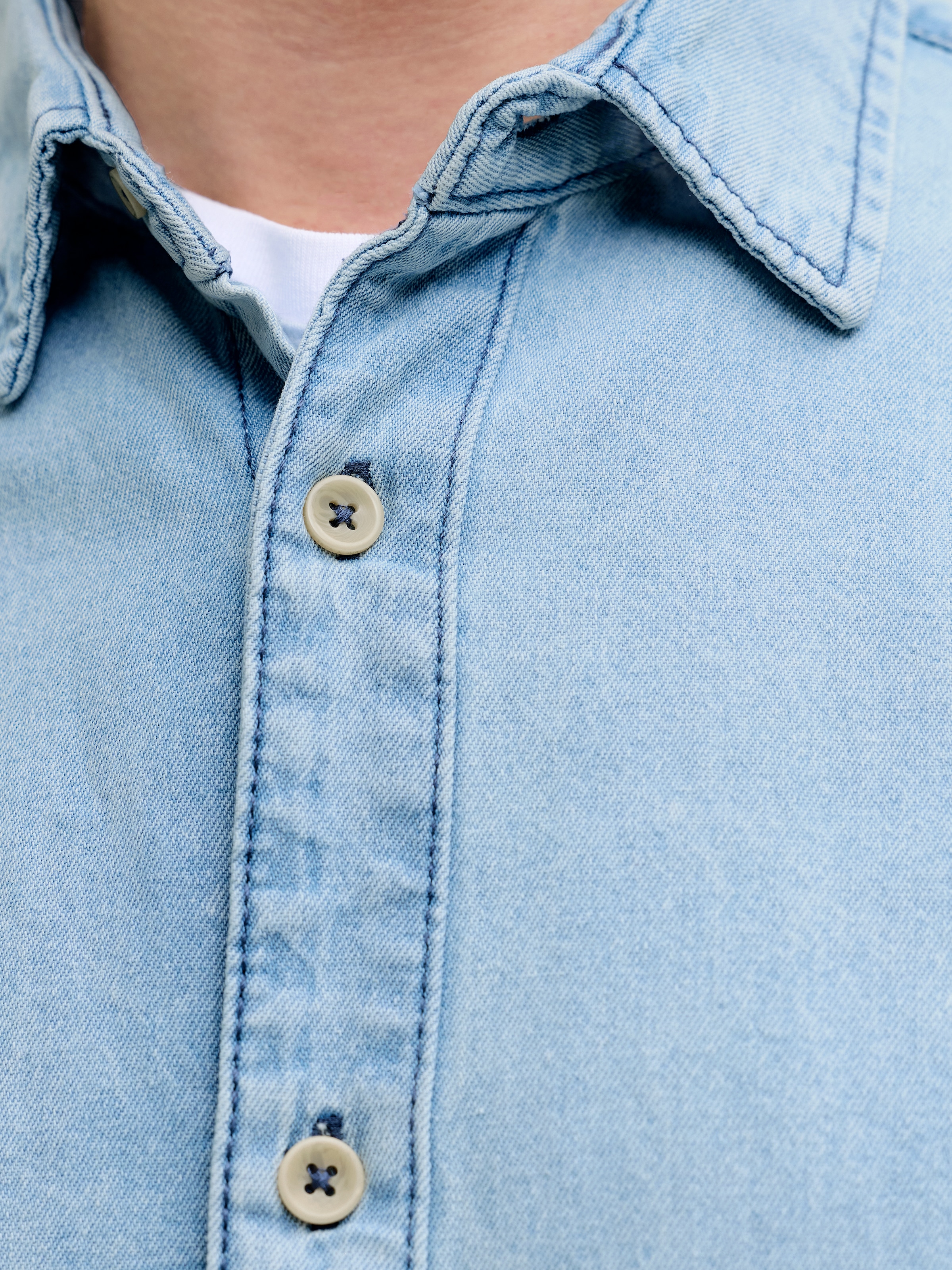 Jack & Jones Jeanshemd »JJESTANLEY JJSHIRT AT 021 NOOS« Baumwolle, normal geschnitten