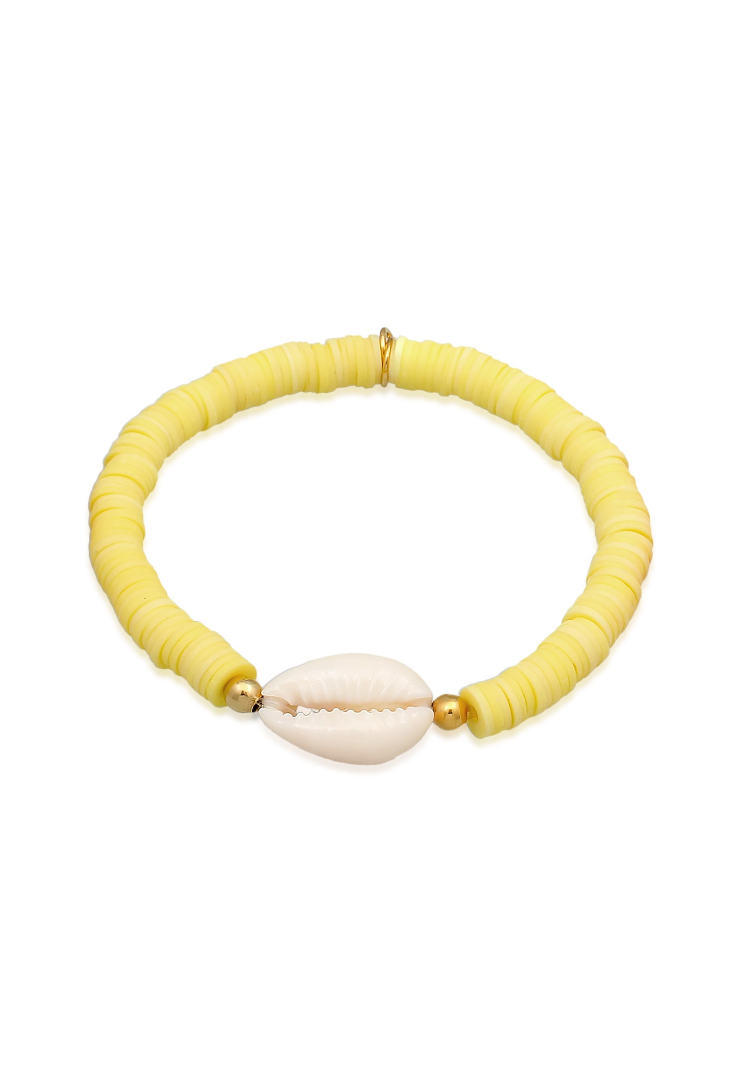 Elli Armkette »Armband Heishi Perlen Bunt Kauri Muschel 925 Silb«