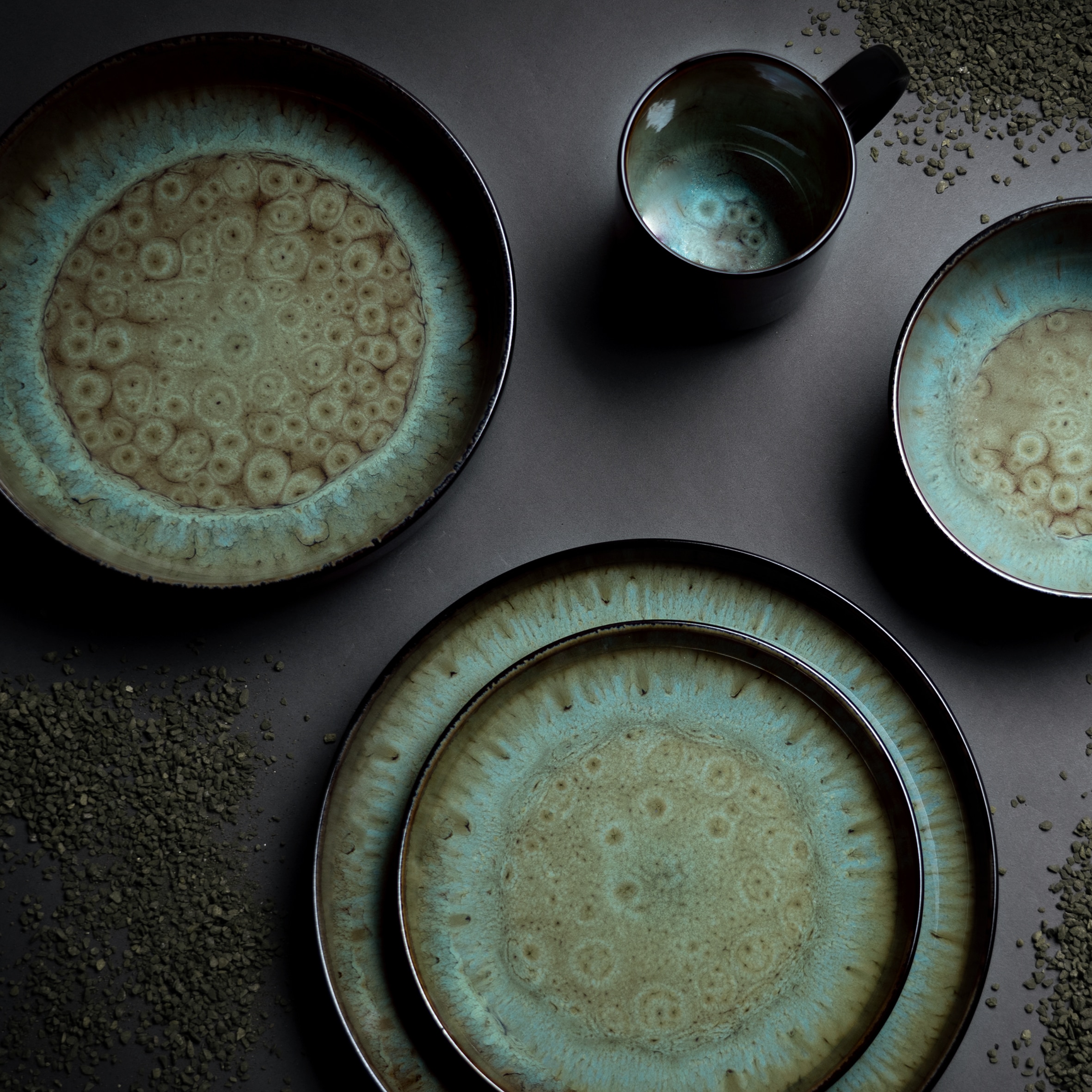 CreaTable Kombiservice »Nordic Fjord, Kombiservice 16-tlg« Reaktivglasur, Scandi-Style