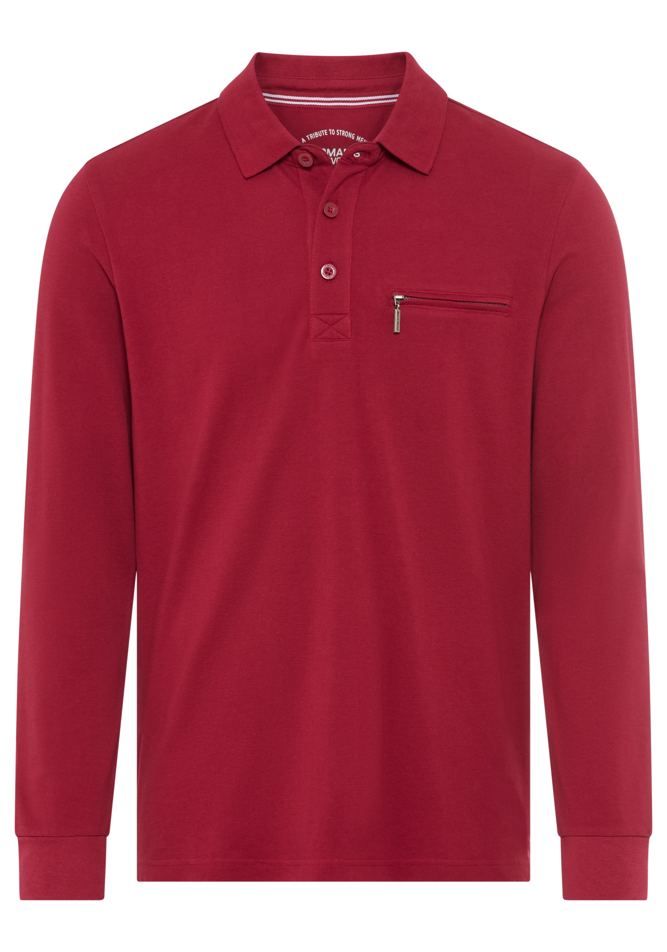 Man's World Langarm-Poloshirt »Neue Kollektion!« schmale Passform, Langarm, mit Reißverschlusstasche