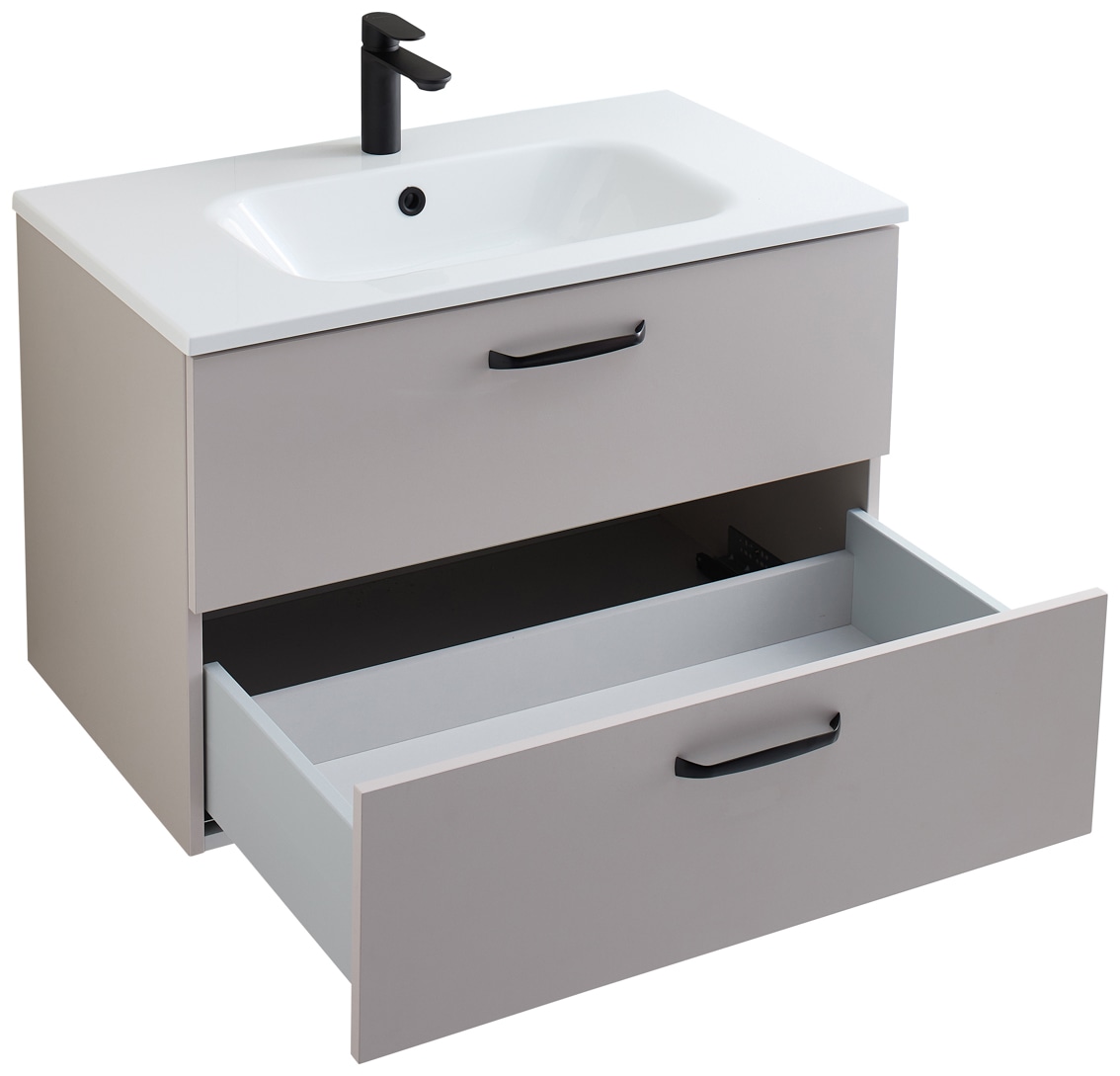 Saphir Badmöbel-Set »Quickset 500, Waschtischunterschrank mit Mineralmarmorwaschtisch« 2 Stk. tlg.