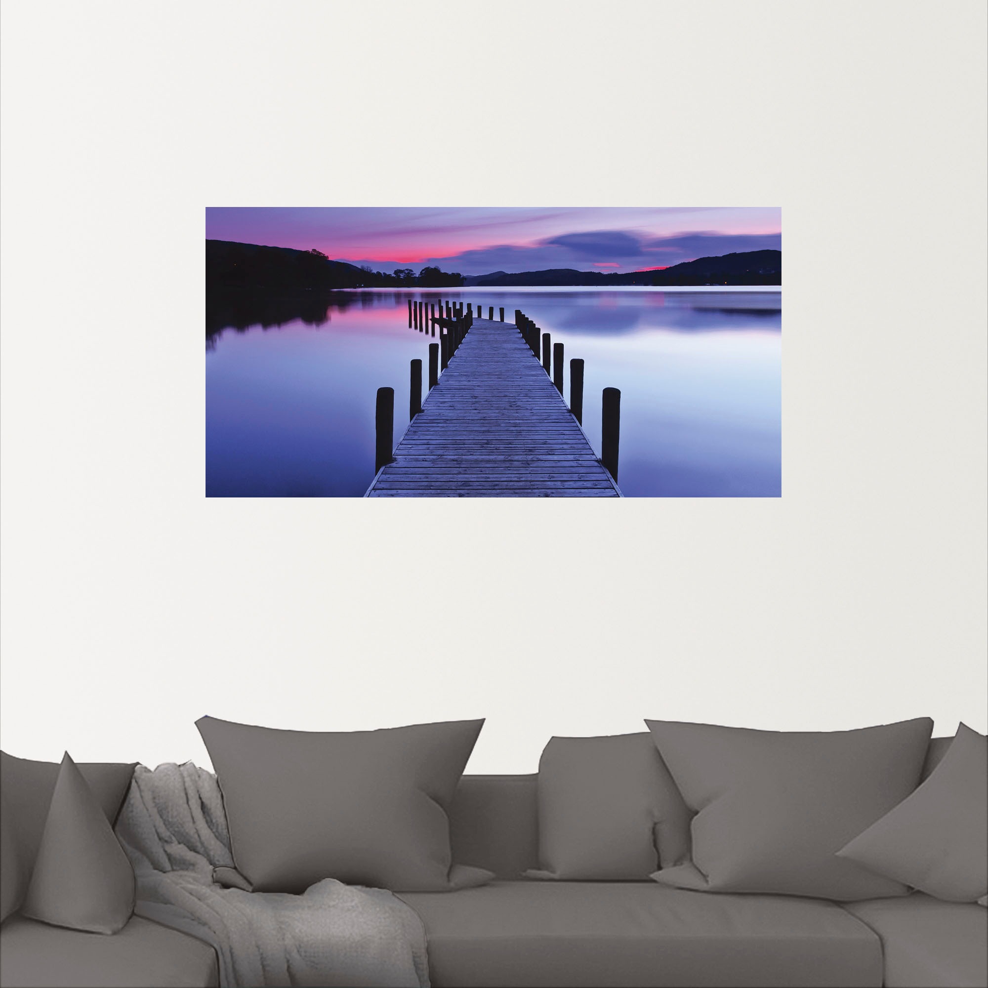 Artland Wandbild »Panorama Steg Coniston Water«, Seebilder, (1 St.), als Leinwandbild, Poster, Wandaufkleber in verschied. Größen