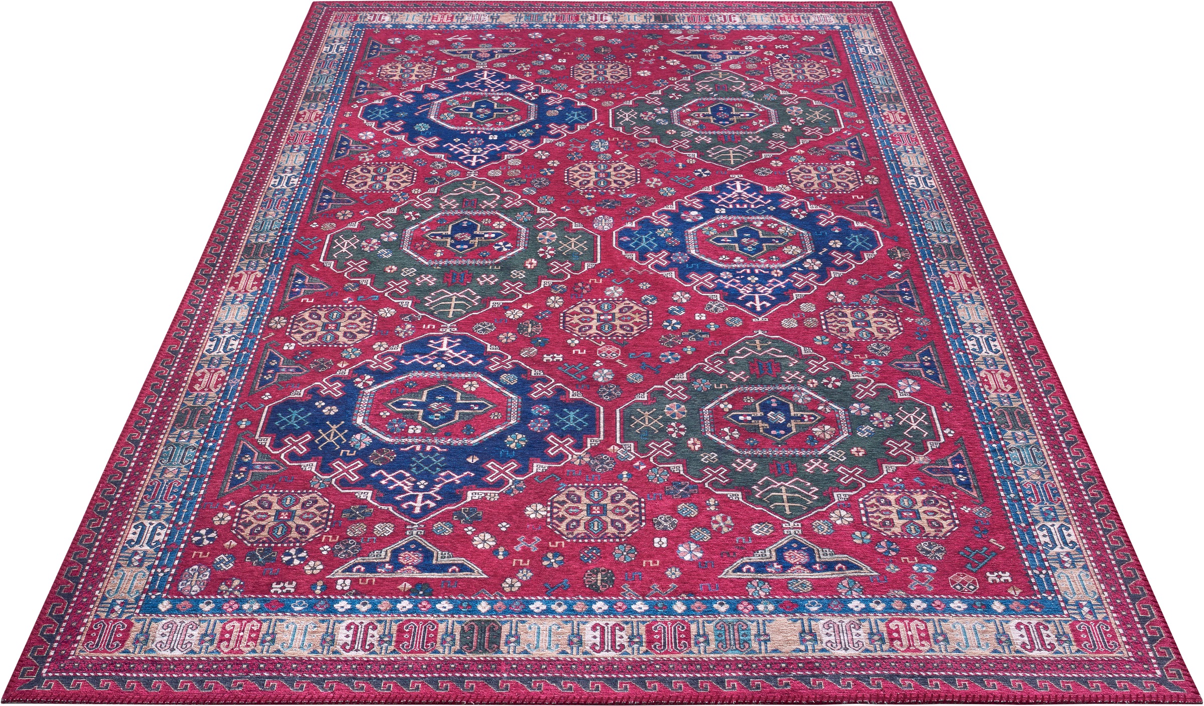 NOURISTAN Teppich »Tuan Belutsch«, rechteckig, 5 mm Höhe, Klassischer Teppich, Orient Optik, Vintage Design, Gekettelt, Wohnzimmer, Schlafzimmer, Robust, Pflegeleicht
