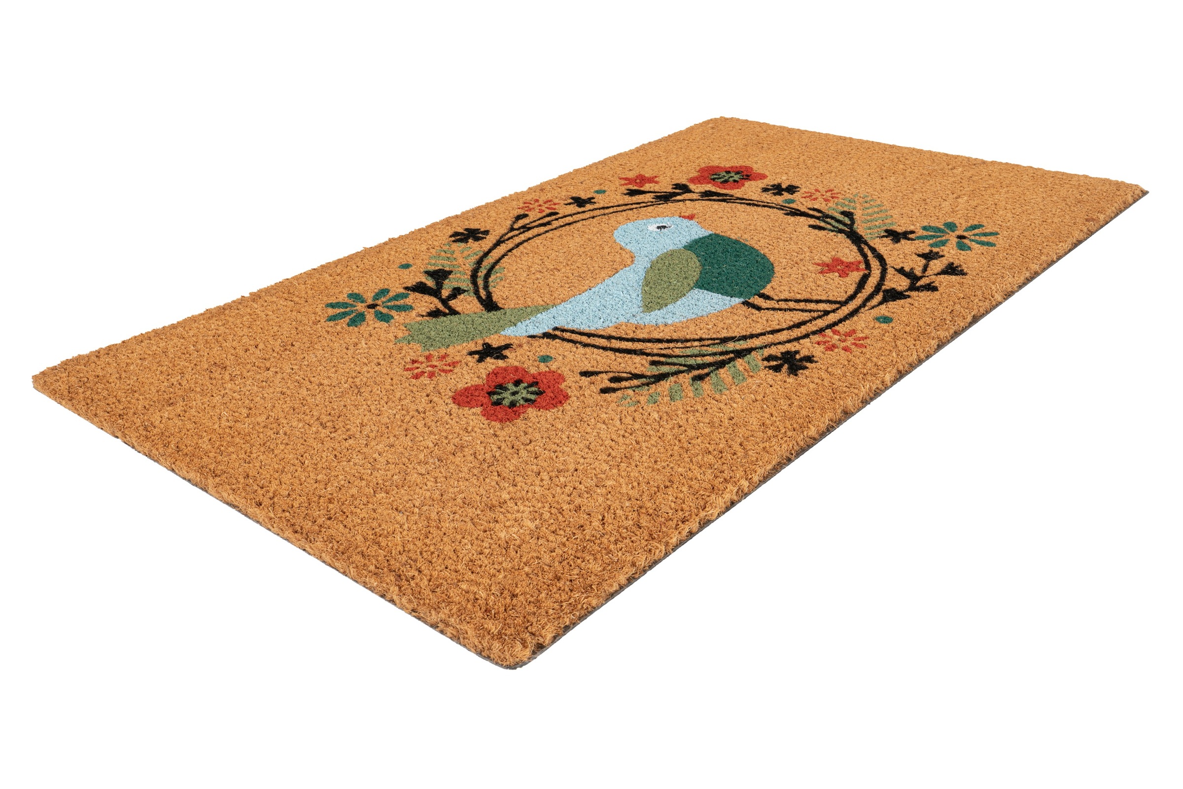 Kayoom Fußmatte »Familiy 325« rechteckig 18 mm Höhe Türmatte, Eingang, Kokos, Vogel