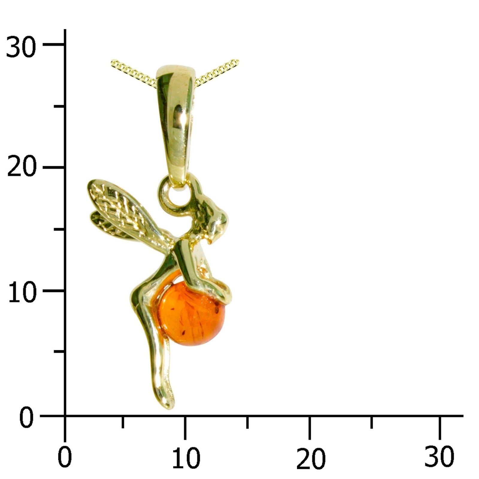 OSTSEE-SCHMUCK Kette mit Anhänger »- Elfe - Silber 925/000, vergoldet - Bernstein«