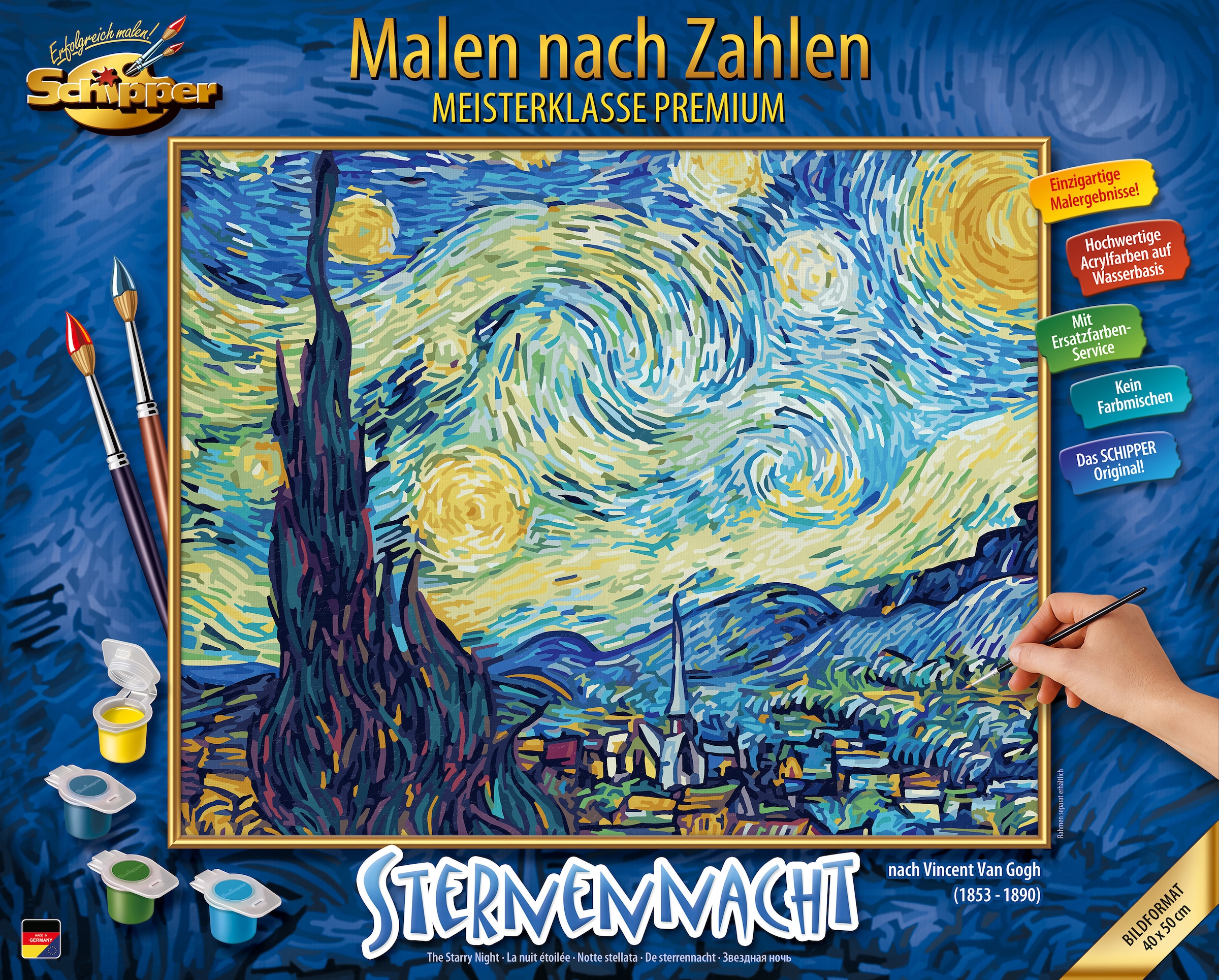 Malen nach Zahlen »Meisterklasse Premium - Sternennacht«, Made in Germany