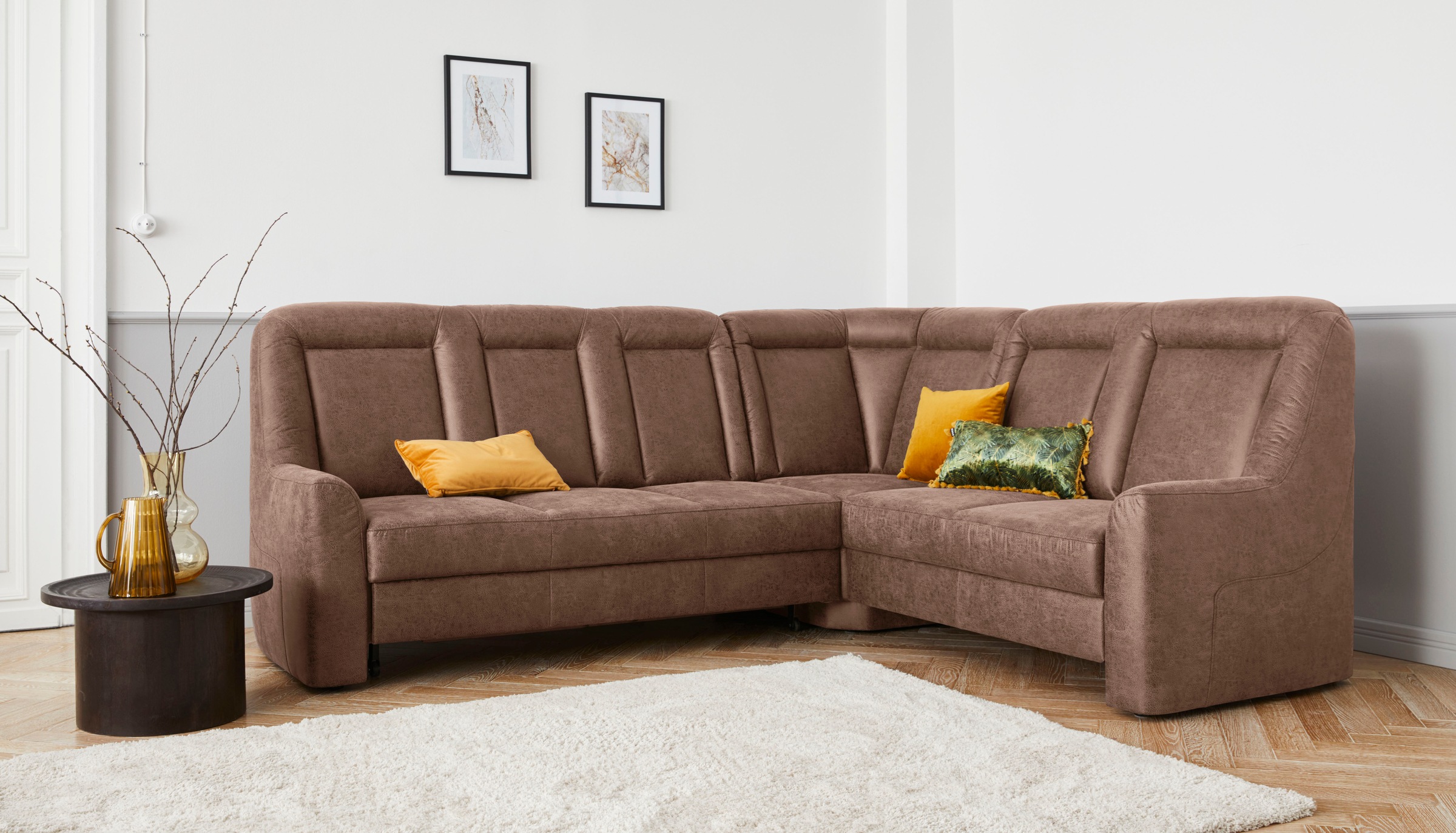 sit&more Ecksofa »Melissa L-Form«, klassisches Polsterprogramm, wahlweise Bettfunktion und Schubkasten