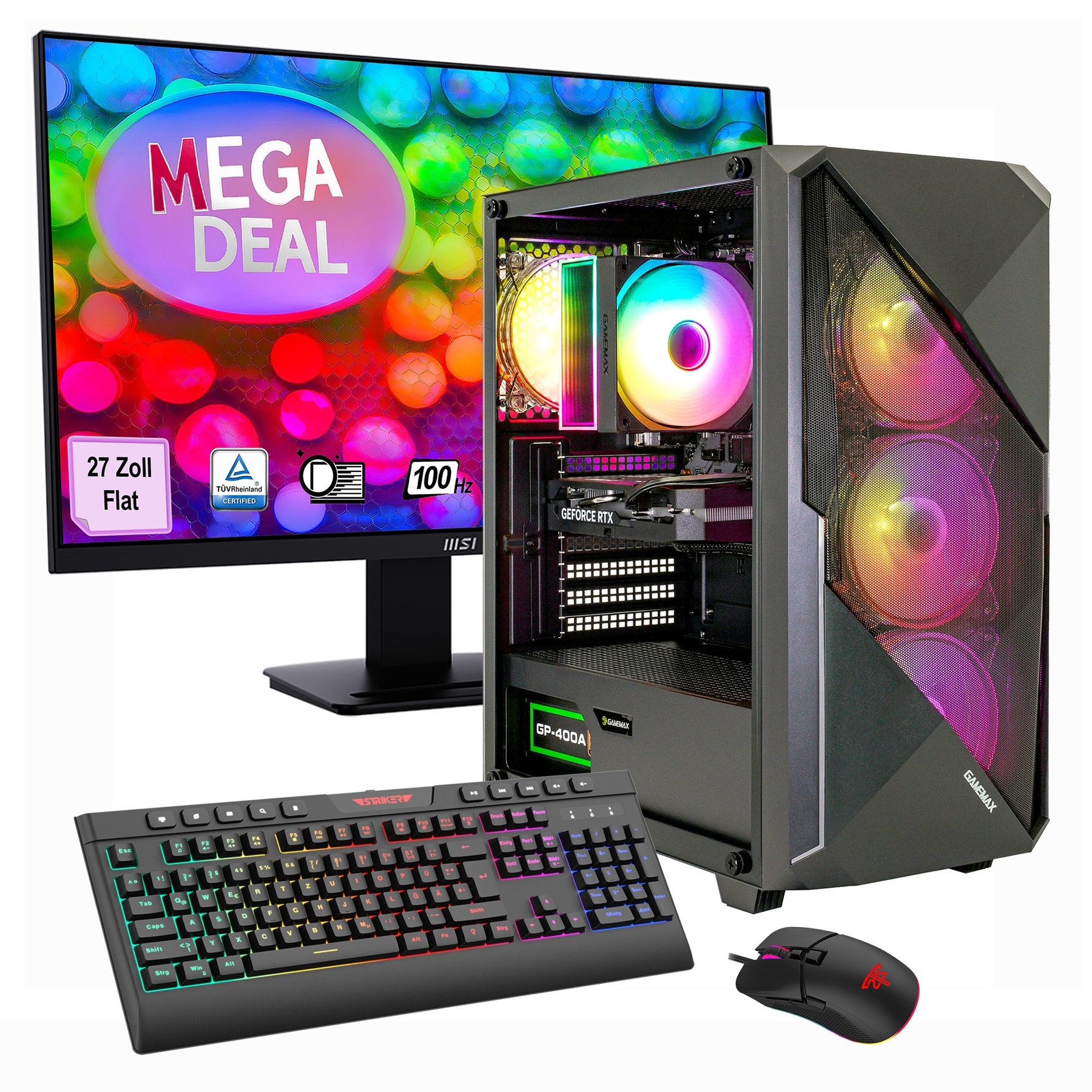 Gamemax PC-Komplettsystem »MegaDeal Striker 2622 AMD Ryzen 5 7500F RTX 5060Ti 32GB DDR5 1TB SSD« 27 ′′ AMD Ryzen 5 GeForce RTX 5060 Ti 32 GB RAM...