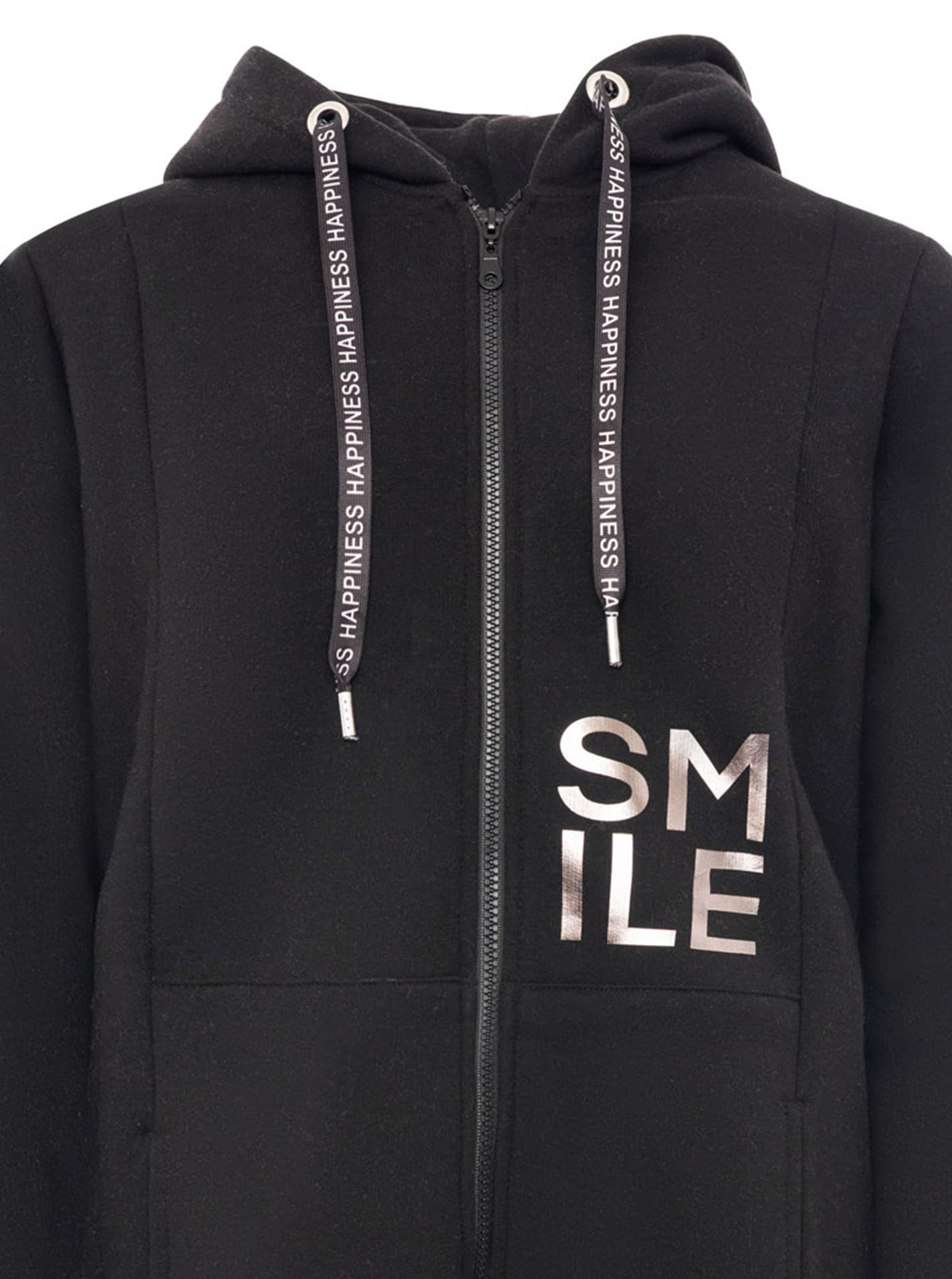 Zwillingsherz Kurzmantel »"Alissa Shiny"« Kapuze, Reißverschluss, glänzender Print, bedrucktes Band