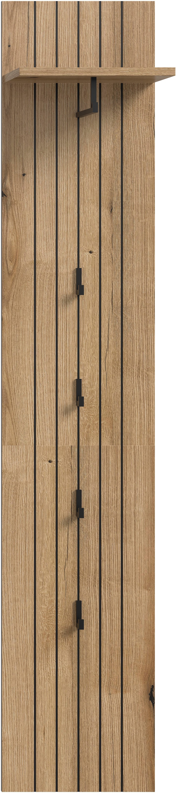 Home affaire Garderobenpaneel »TATIO, Rillenfräsung, 4 Haken, 1 Kleiderstange, 1 Ablageboden« 1 Stk. tlg. Garderobenpaneel, Garderobe, Flur, Diele