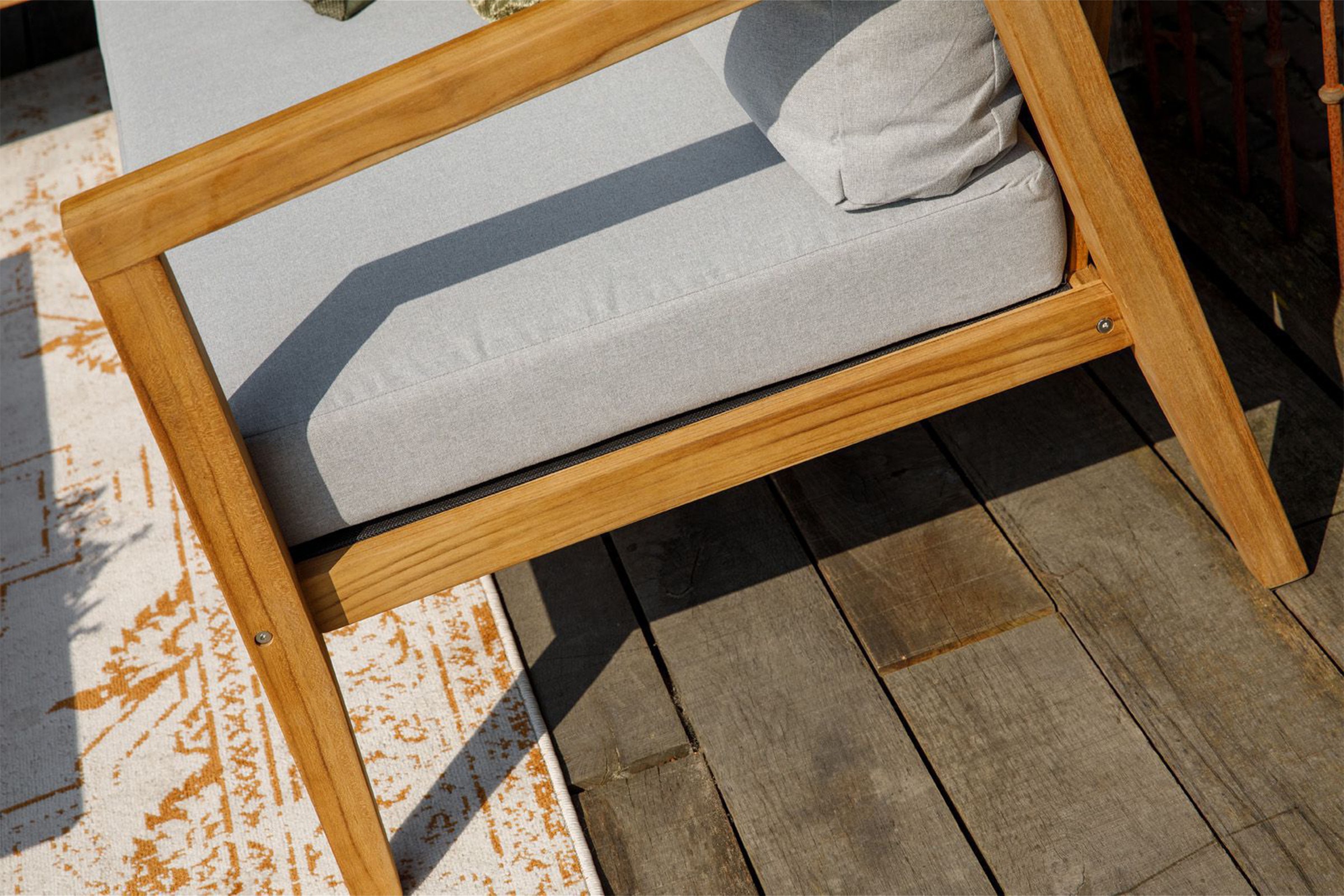 WOOOD Sitzgruppe »LUCCA LOUNGESET GARTEN TEAK INKL. KISSEN« 3 tlg. tlg.