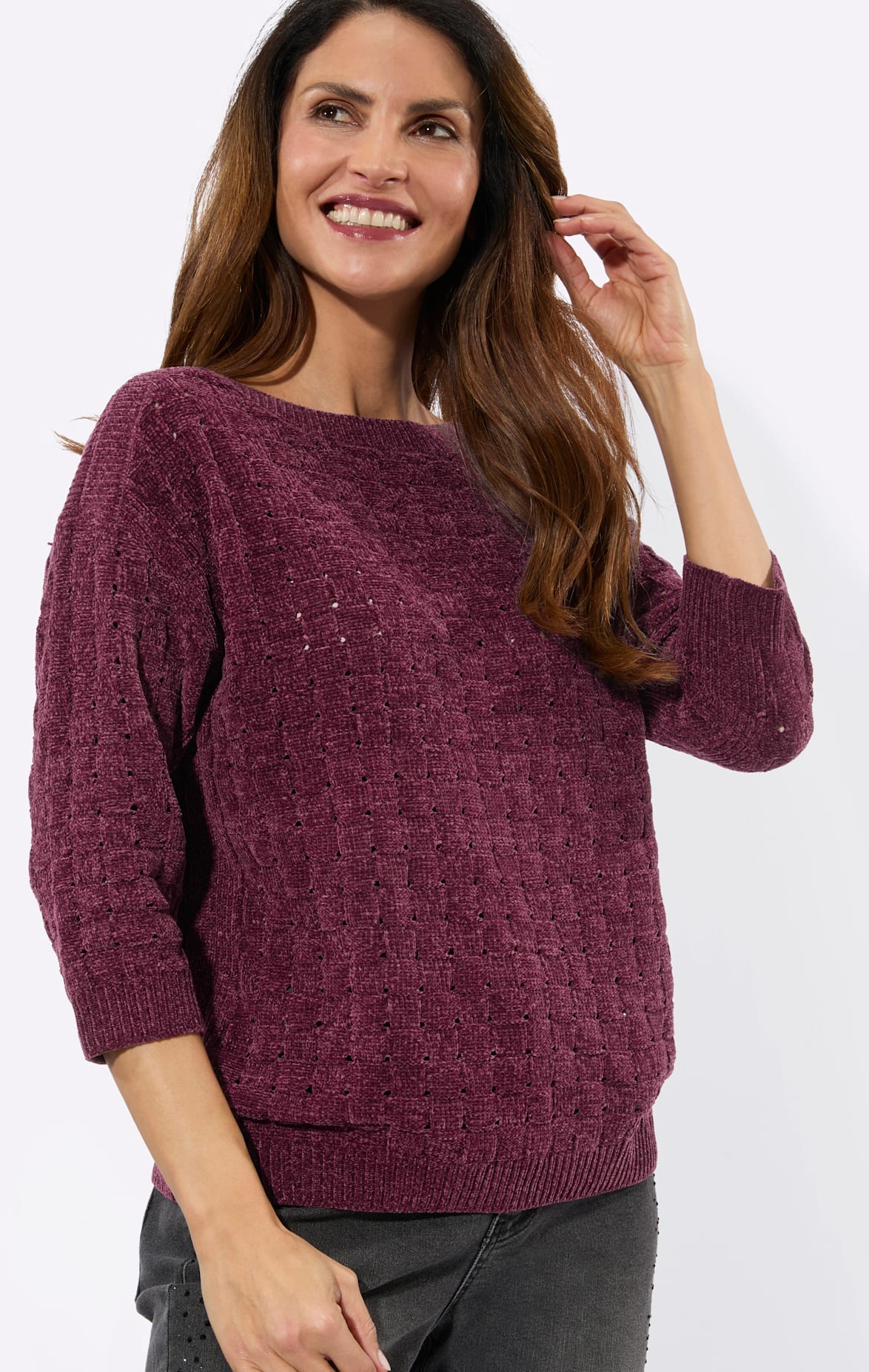 Inspirationen 3/4 Arm-Pullover »Chenille-Pullover«