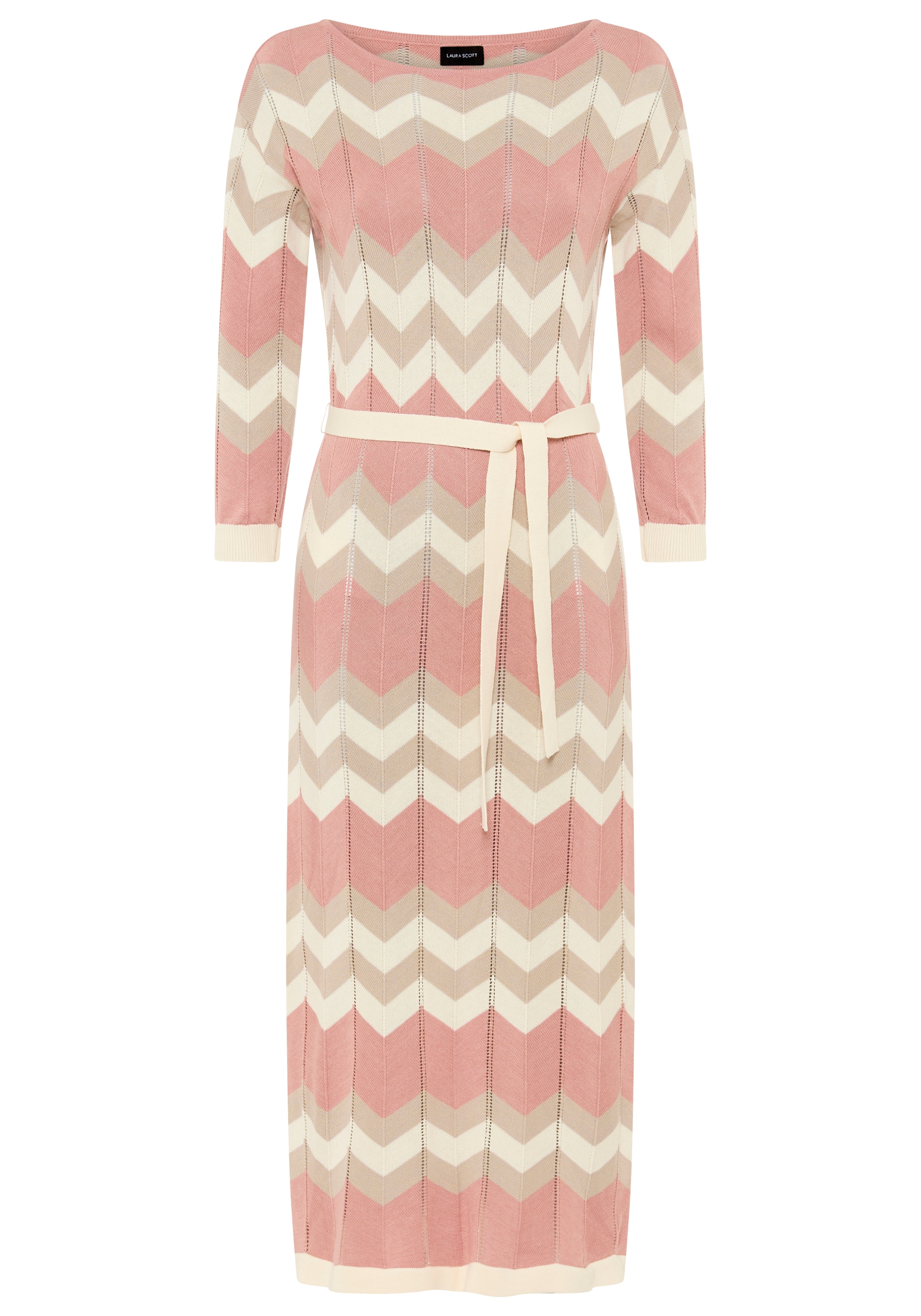 Laura Scott Strickkleid mit modernem Zickzack-Muster