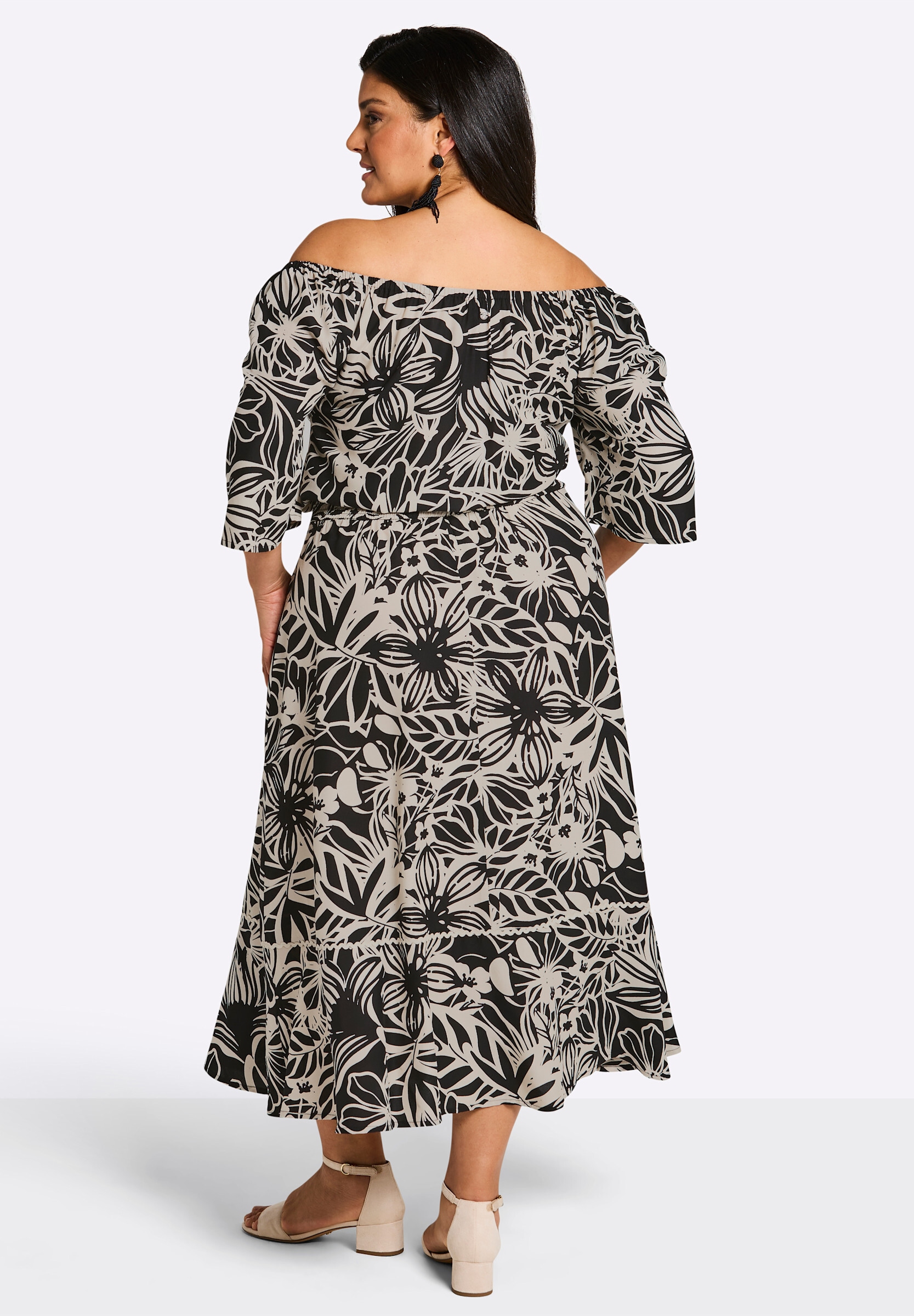 Sheego Shirtkleid »Maxikleid Maxikleid mit floralem Alloverdruck« Ohne Taschen