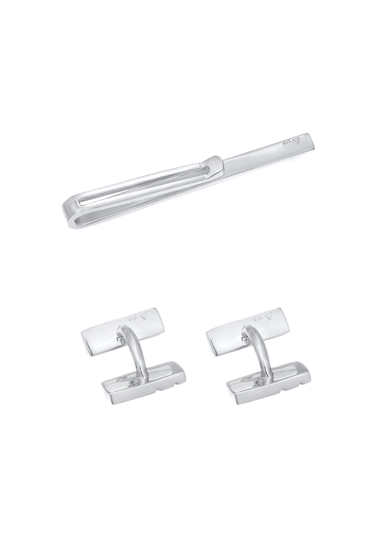 Kuzzoi Manschettenknöpfe und Krawattennadel Set »Schmuckset Manschettenknöpfe Kravattennadel 925 Silber« ()