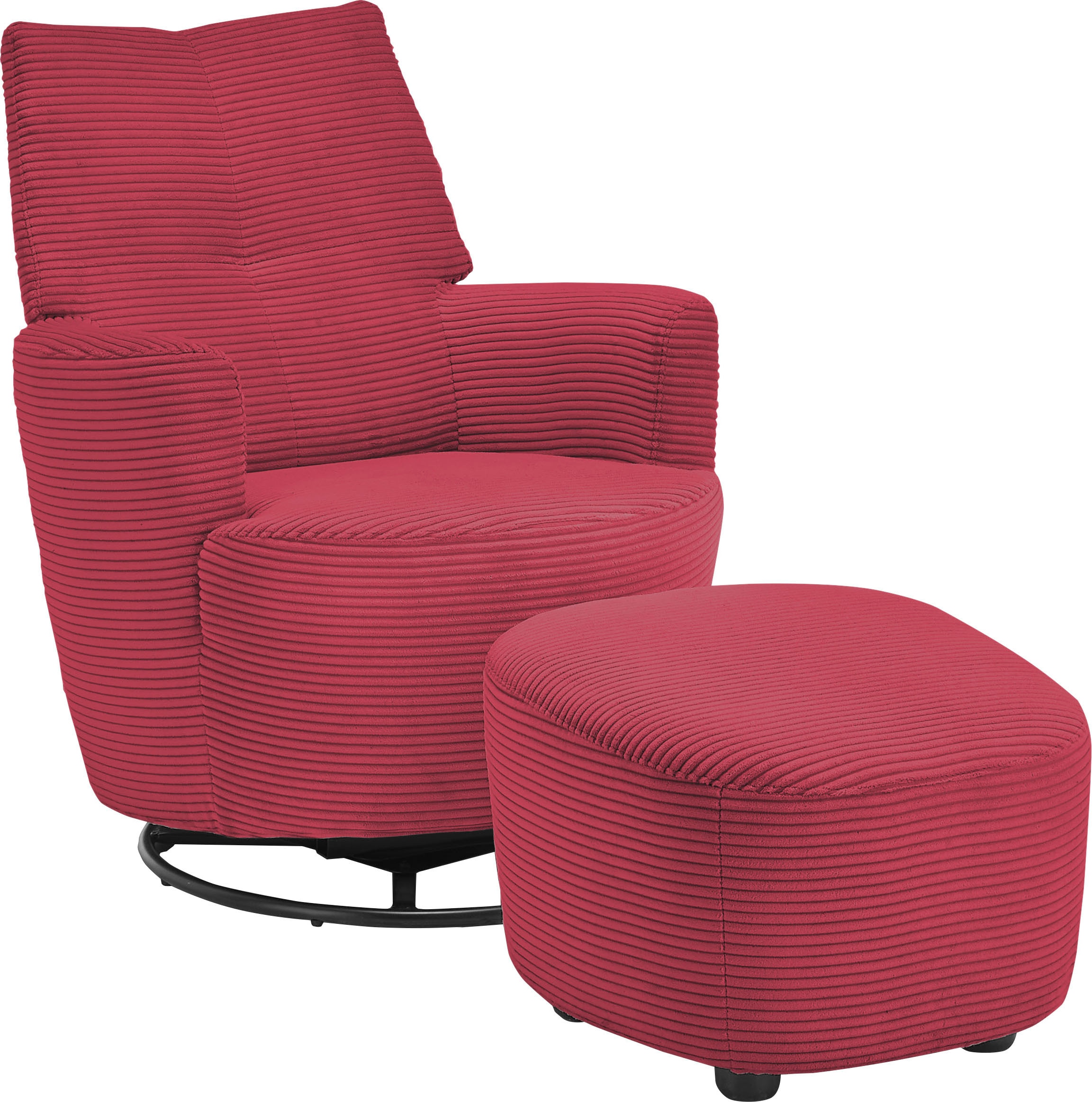 set one by Musterring Relaxsessel »SO 1450«, (Set), mit Dreh- und Wippfunktion, inklusive Hocker