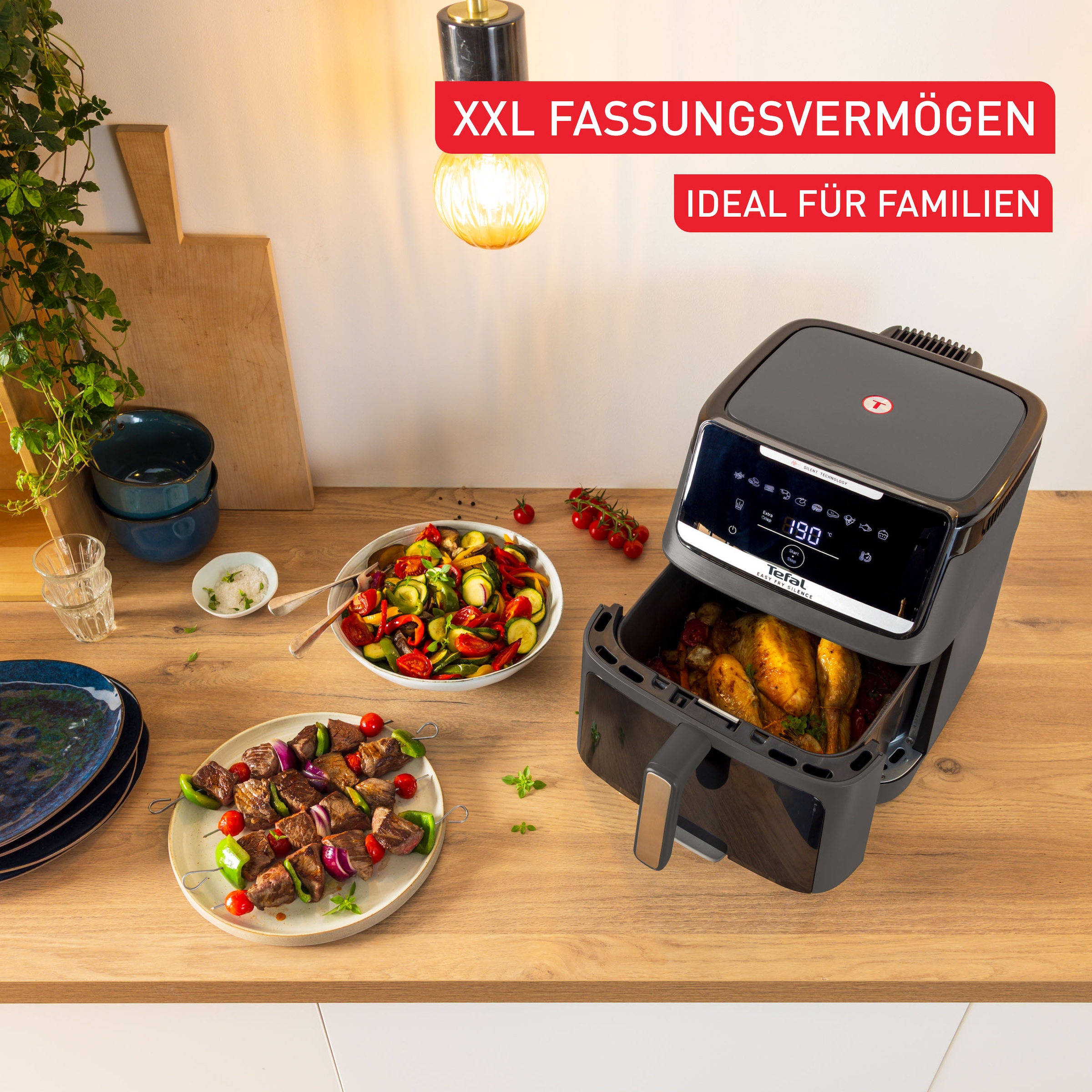 Tefal Heißluftfritteuse »Easy Fry Silence XXL« 1800 W 10 Programme, Sichtfenster, Rezepte in der My Tefal App, EY846H
